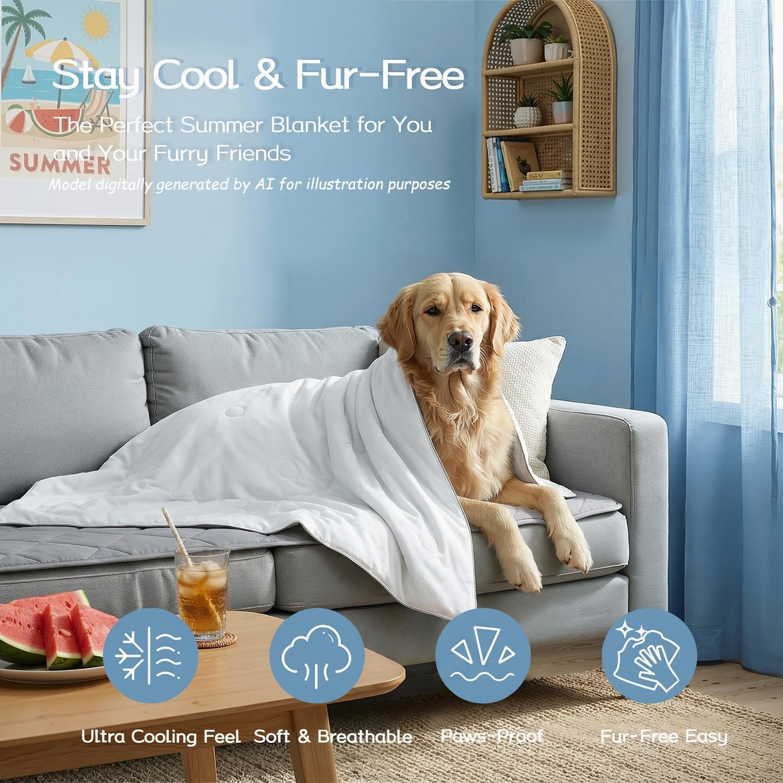 Cooling Comforter Full/Queen Size with Tencel™ Fill, Cooling Blankets for