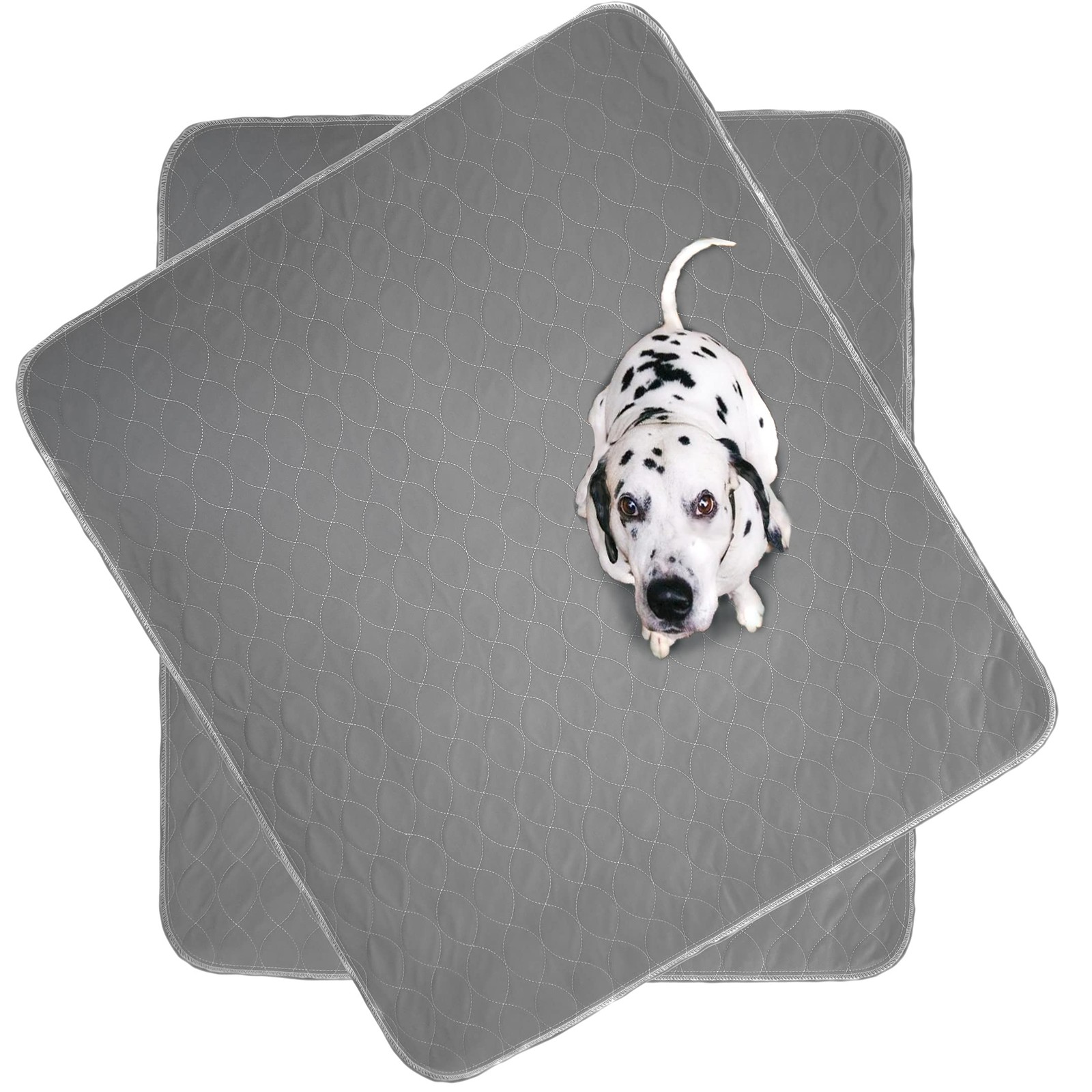2 PCS Grey Washable Dog Pee Pads NonSlip Quick Dry Wee Mat 36×41 Inch Travel
