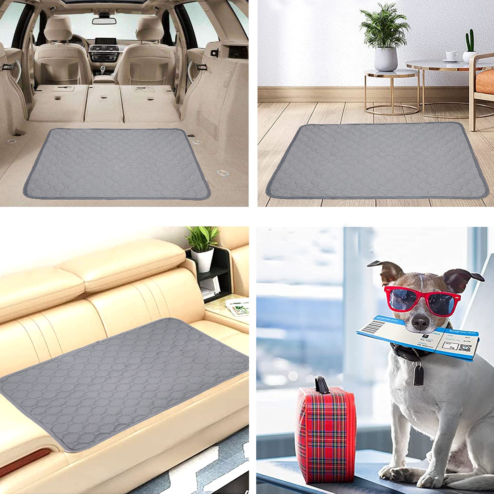 18×24″ Washable Dog Pee Pad Waterproof Non-Slip Potty Training Mat for Pets