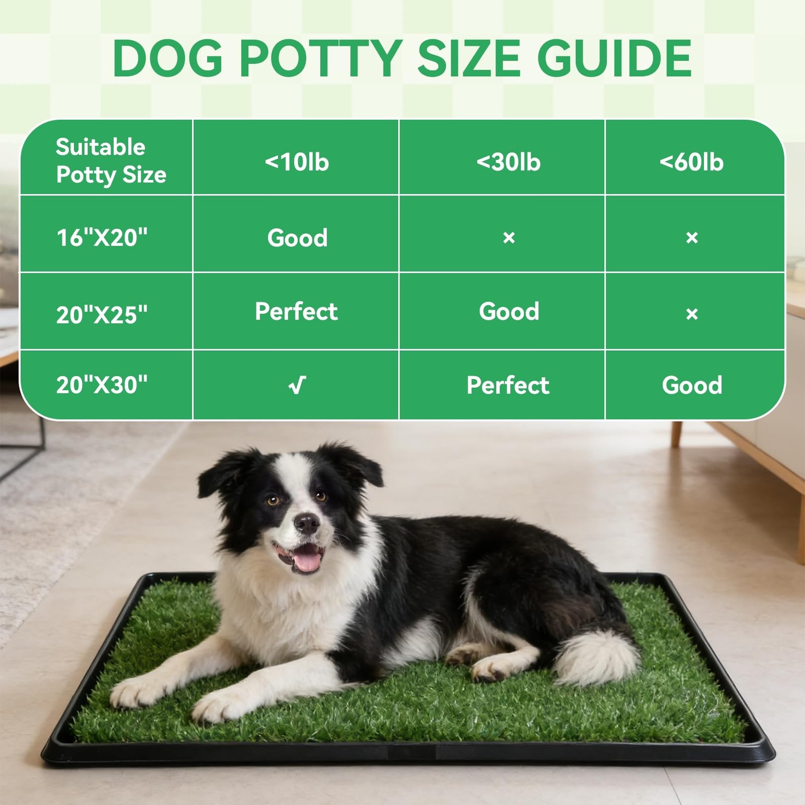 Artificial Grass Potty Pad for Dogs, 20×30 Inch Indoor Dog Litter Box with Tr…