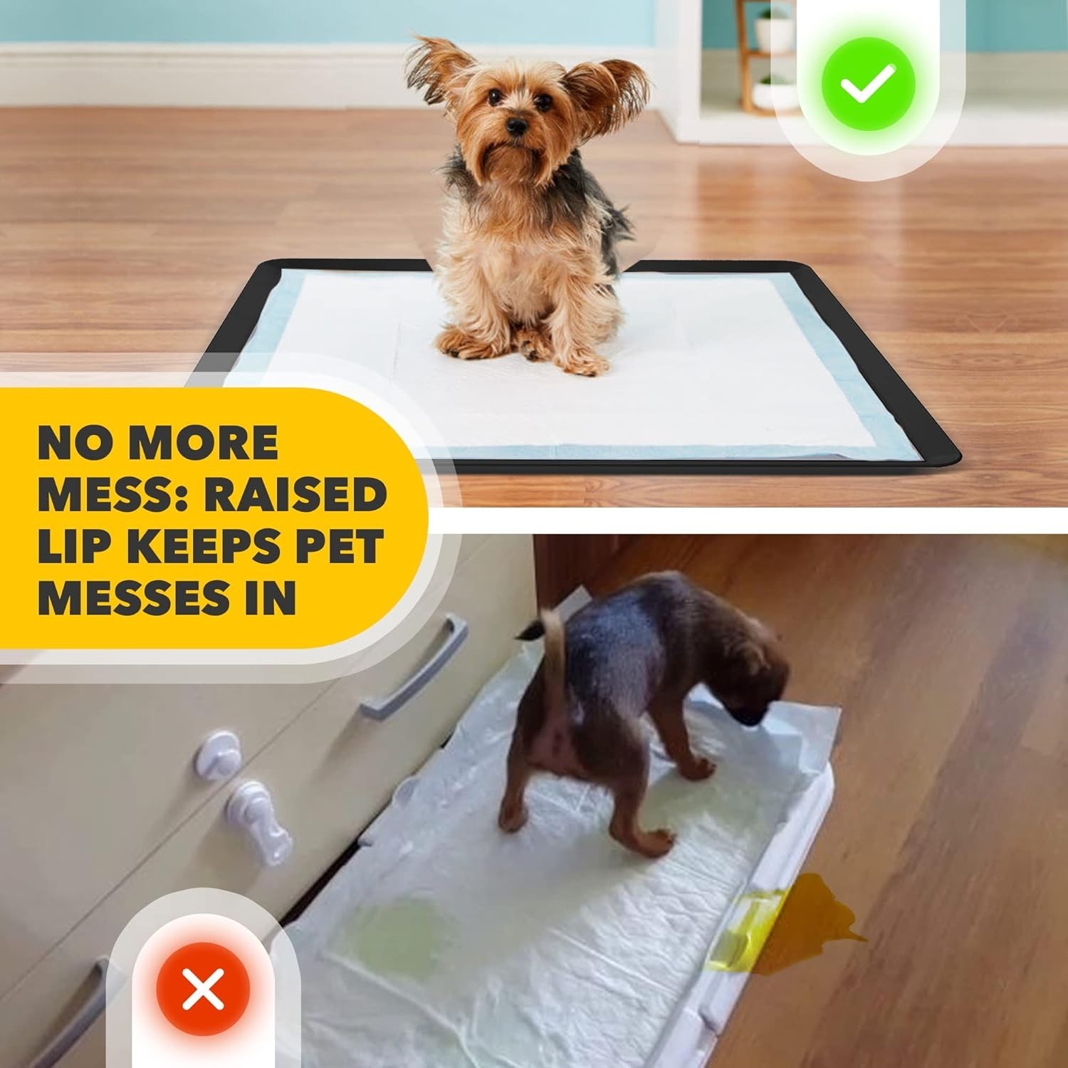 Elegant Silicone Dog Pee Pad Holder Tray – 24” x 24” with Leak Protection