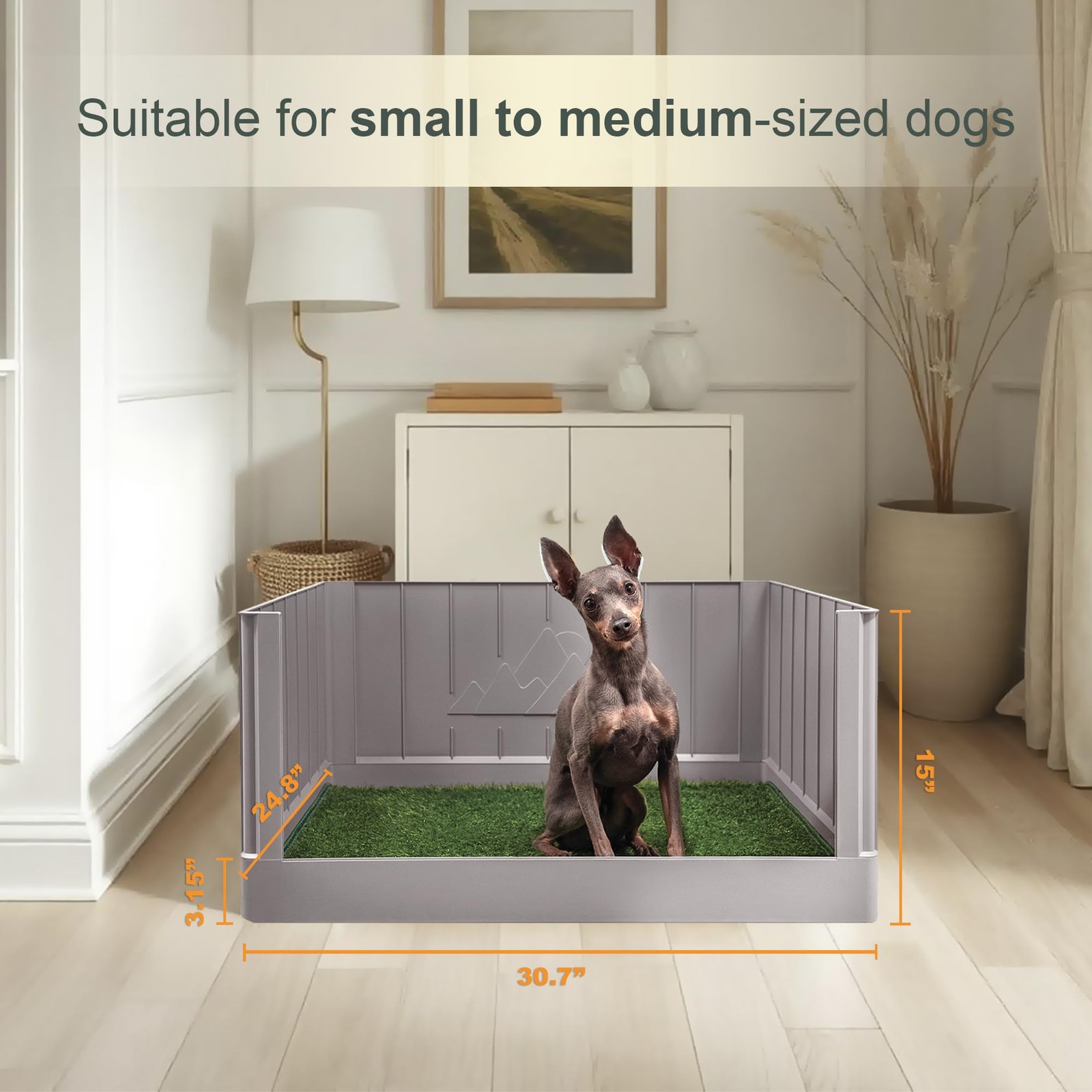 Dog Grass Pad with Tray, Indoor Dog Potty, Litter with High Walls, Artificial…