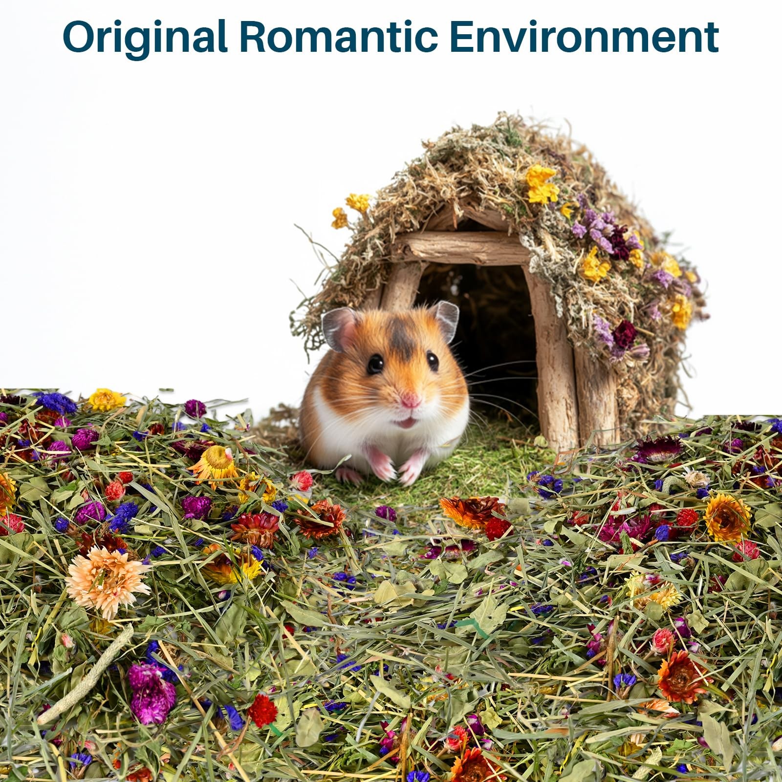 Sukh 200G Hamster Bedding – Flowers & Herbs Odor Control Dwarf Gerbil Mix1