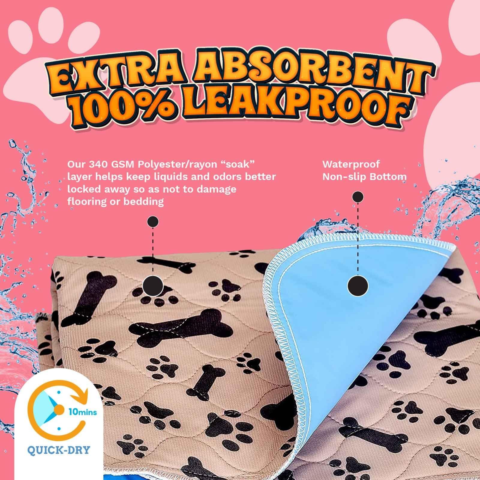 Almohadillas Para Orinar Para Perros Super Absorbentes Lavables Grandes 35 X 31.