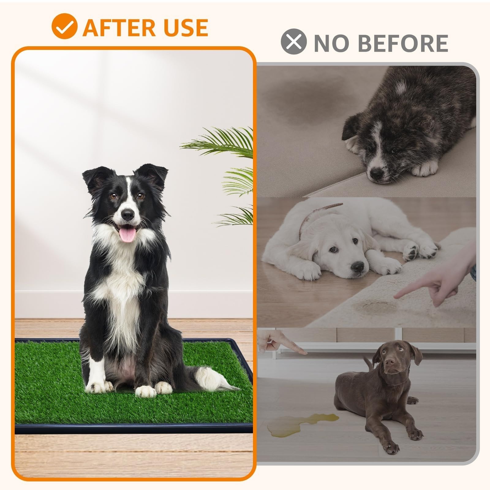 LOOBANI 33.2in x 21in Replacement Artificial Grass Puppy Training Pads, Quickly