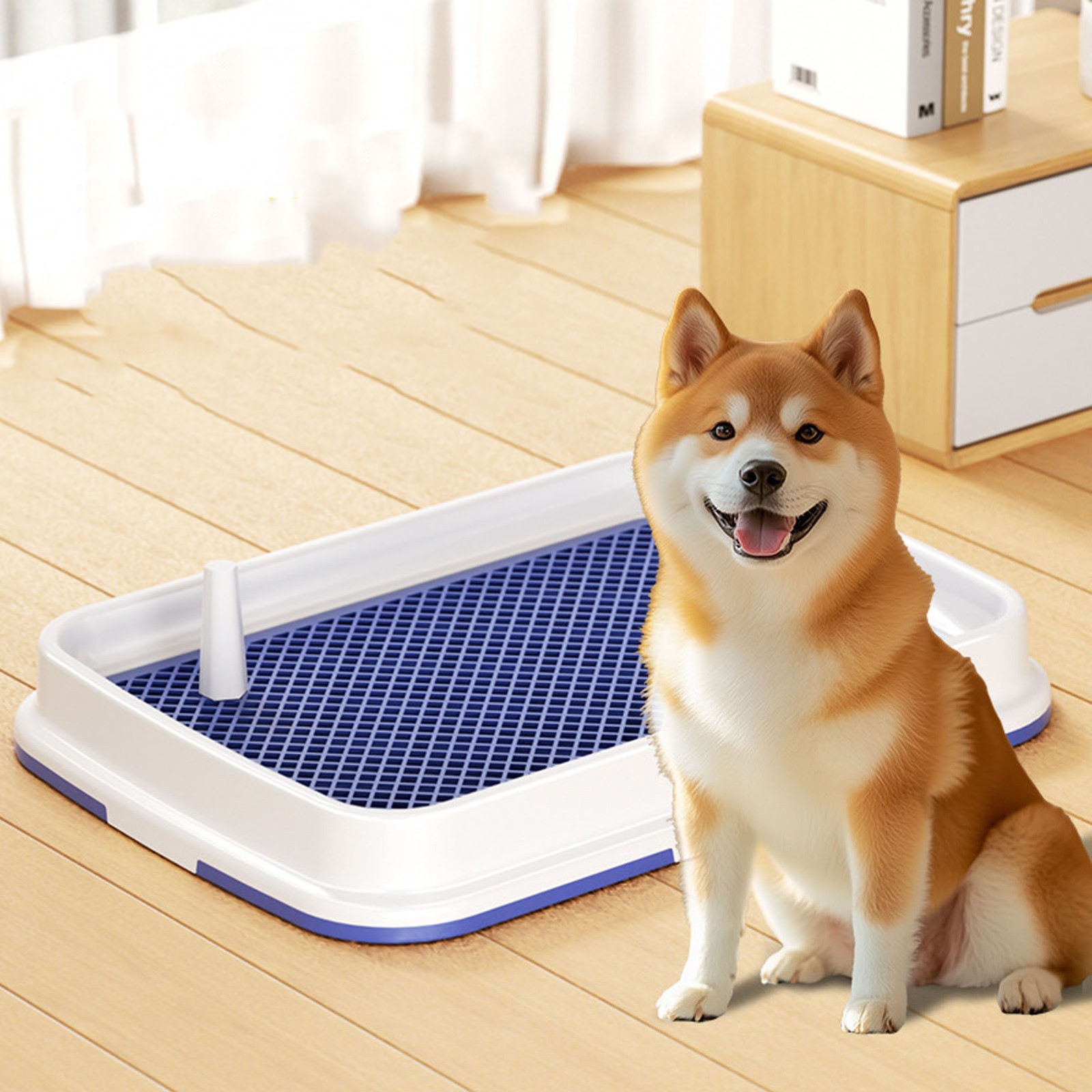 Dog Toilet High Fence Odor Proof Easy To Clean Plastic Pee Pad Holder Pet Potty