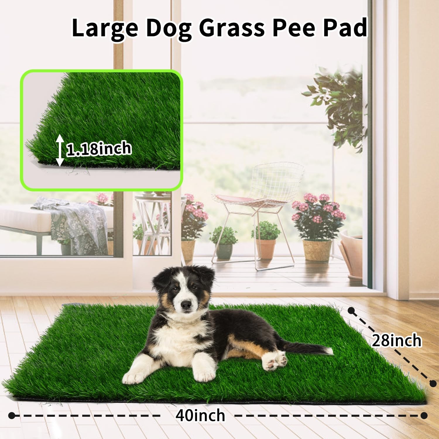 Grass Pad for Dogs 28 x 40 inches, Strong Absorbency Soft Artificial Turt for…