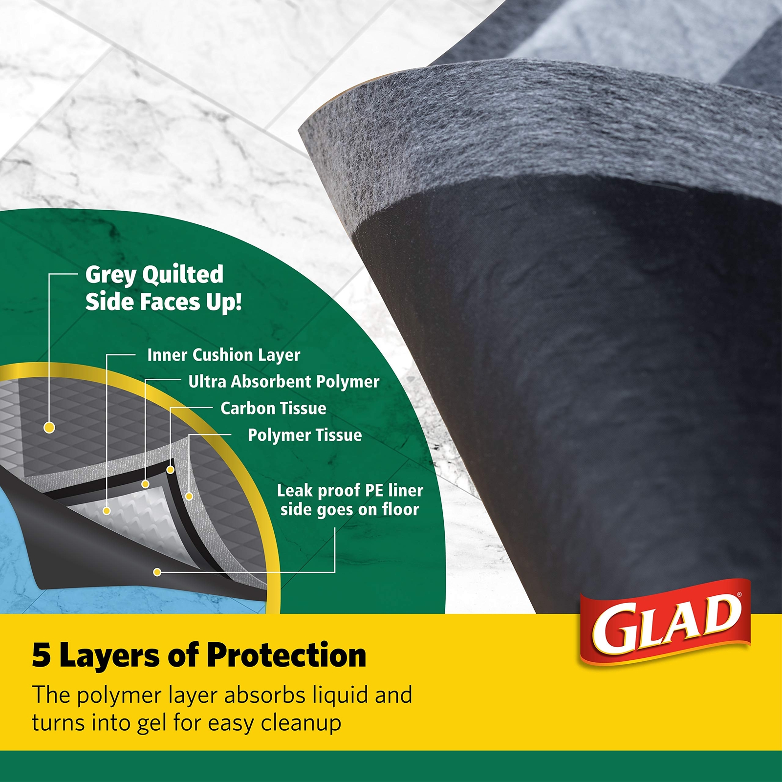 Glad for Pets Activated Carbon XL Puppy Training Pads 48 Count 30 x 36 Inches