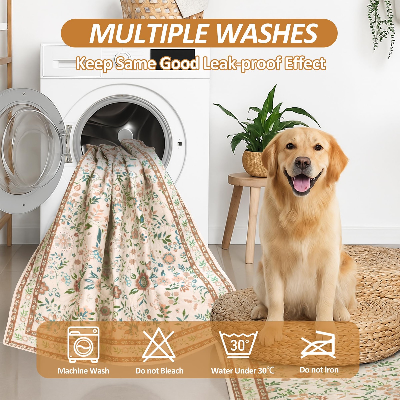Baodan Washable Pee Pad for Dogs, 2 Pack Extra Large Puppy Pads, 48″x48″ | Su…