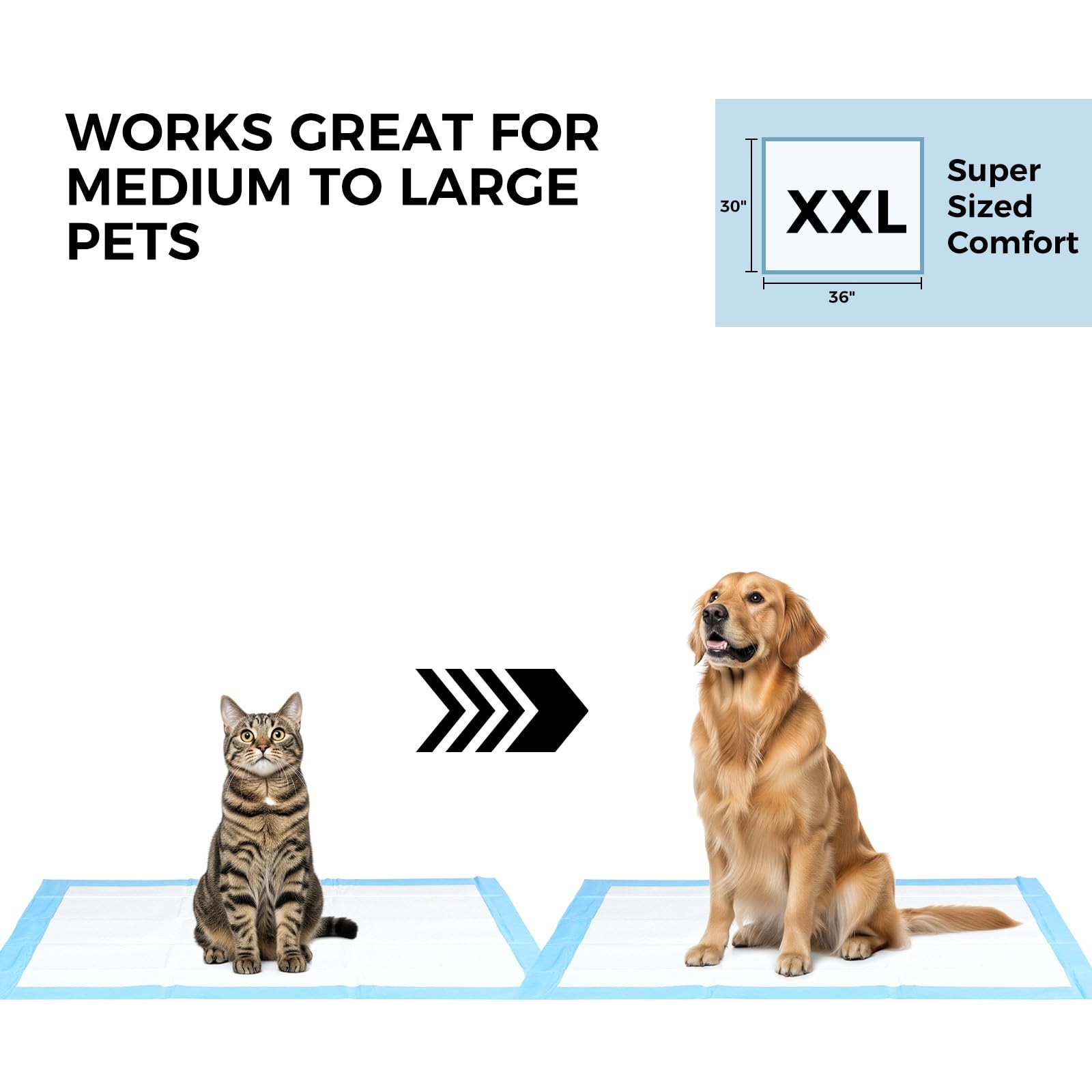 100 Pack 30″x36″ Extra Large Dog Pee Pads – Super Absorbent & Leak-Proof Disp…