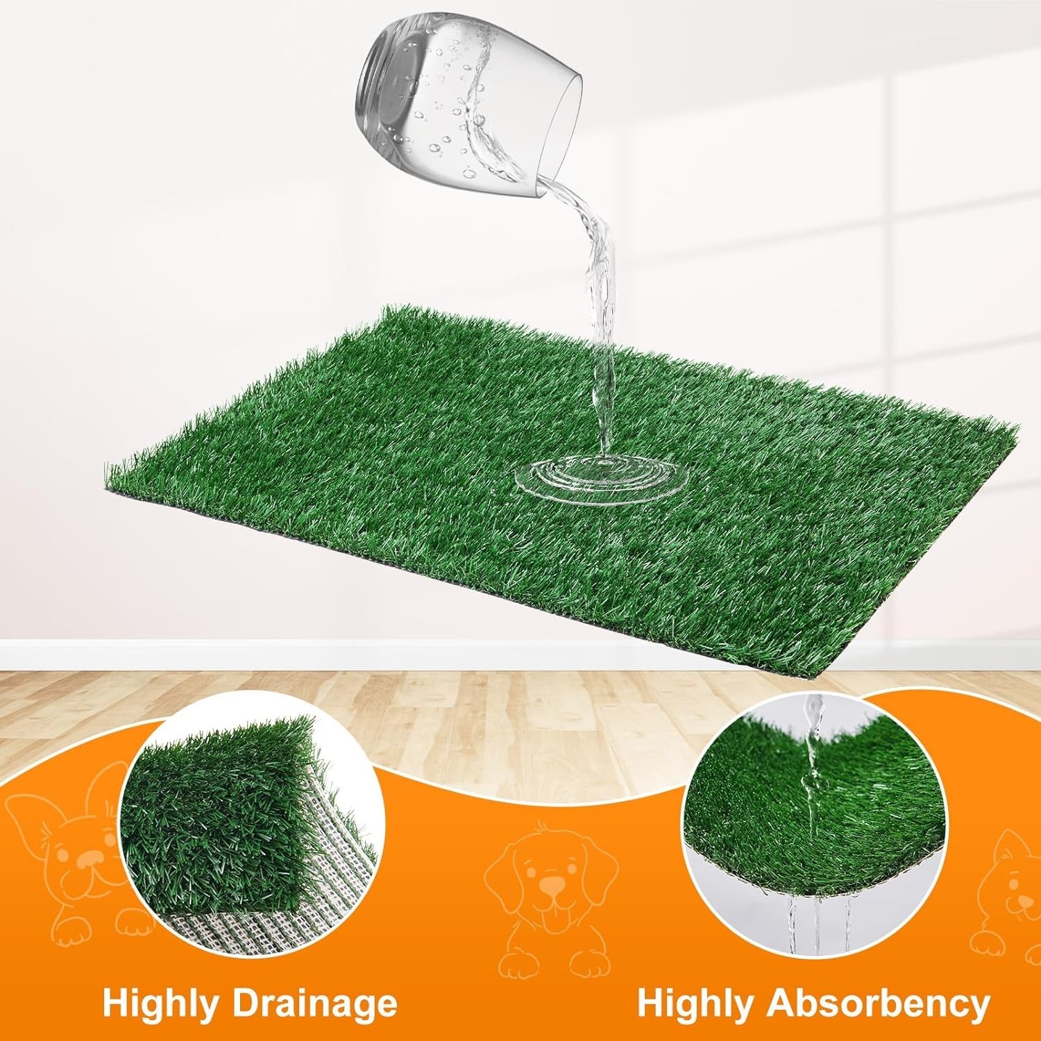 Dog Grass Pad with Tray – Dog Litter Box – Indoor Potty for Apartment and Pat…