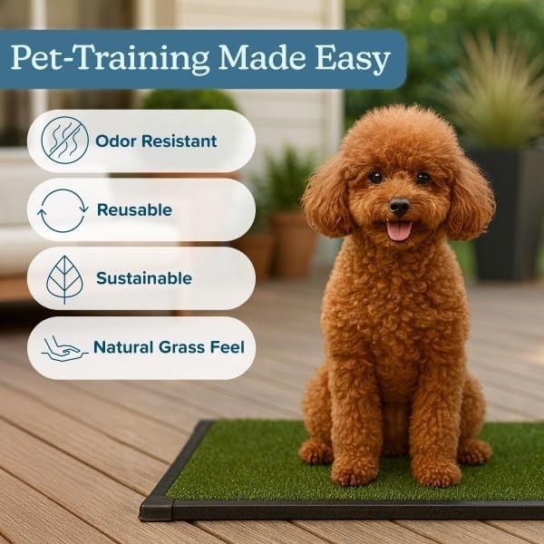 Washable Pet Housebreaking Pad with Tray – 16×20 Inch for Small and Medium Dogs