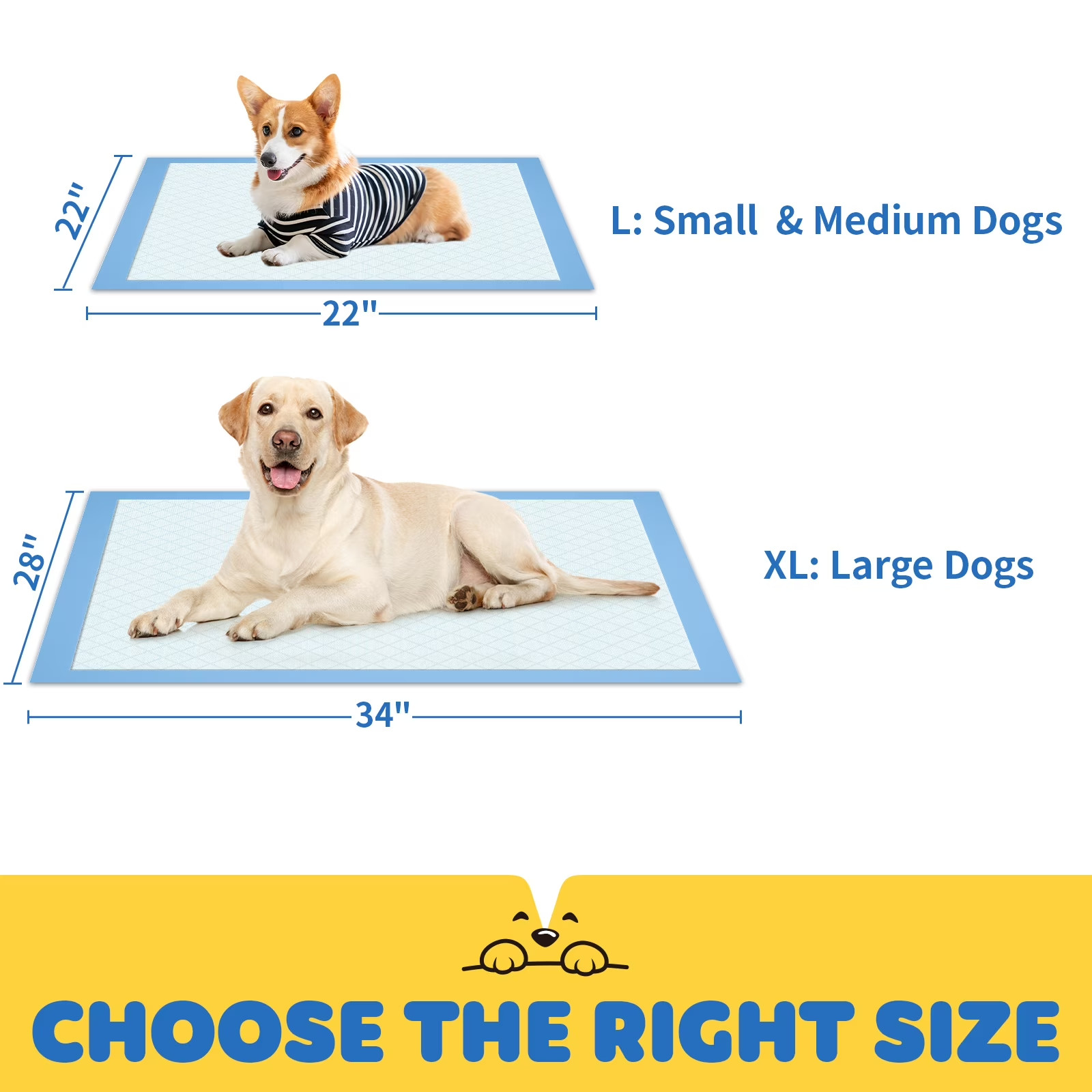 Powools XL Puppy Pads 98 Count Leak Proof Super Absorbent Dog Training Pads