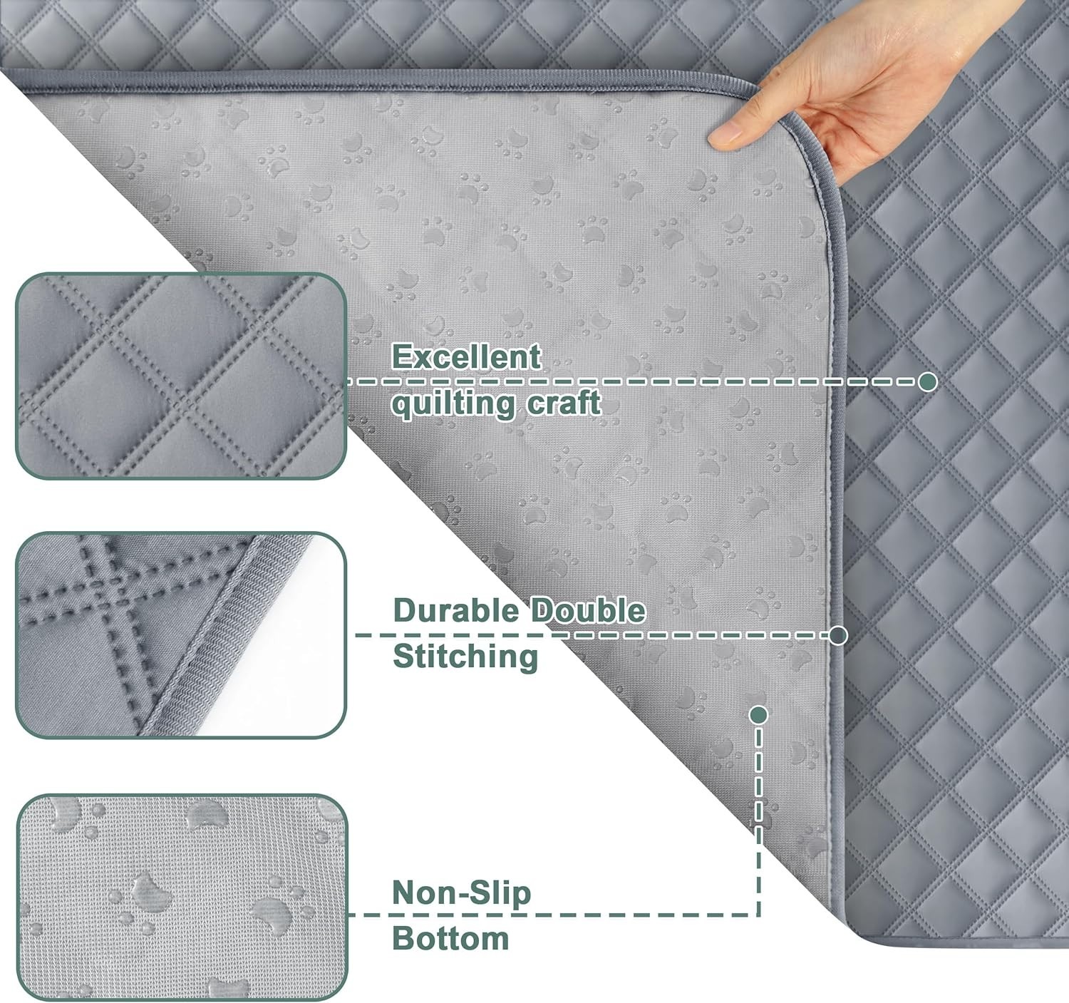 Reusable Washable Pee Pads for Dogs Large/Extra Large 36” X 41” 2 Pack, Absorb