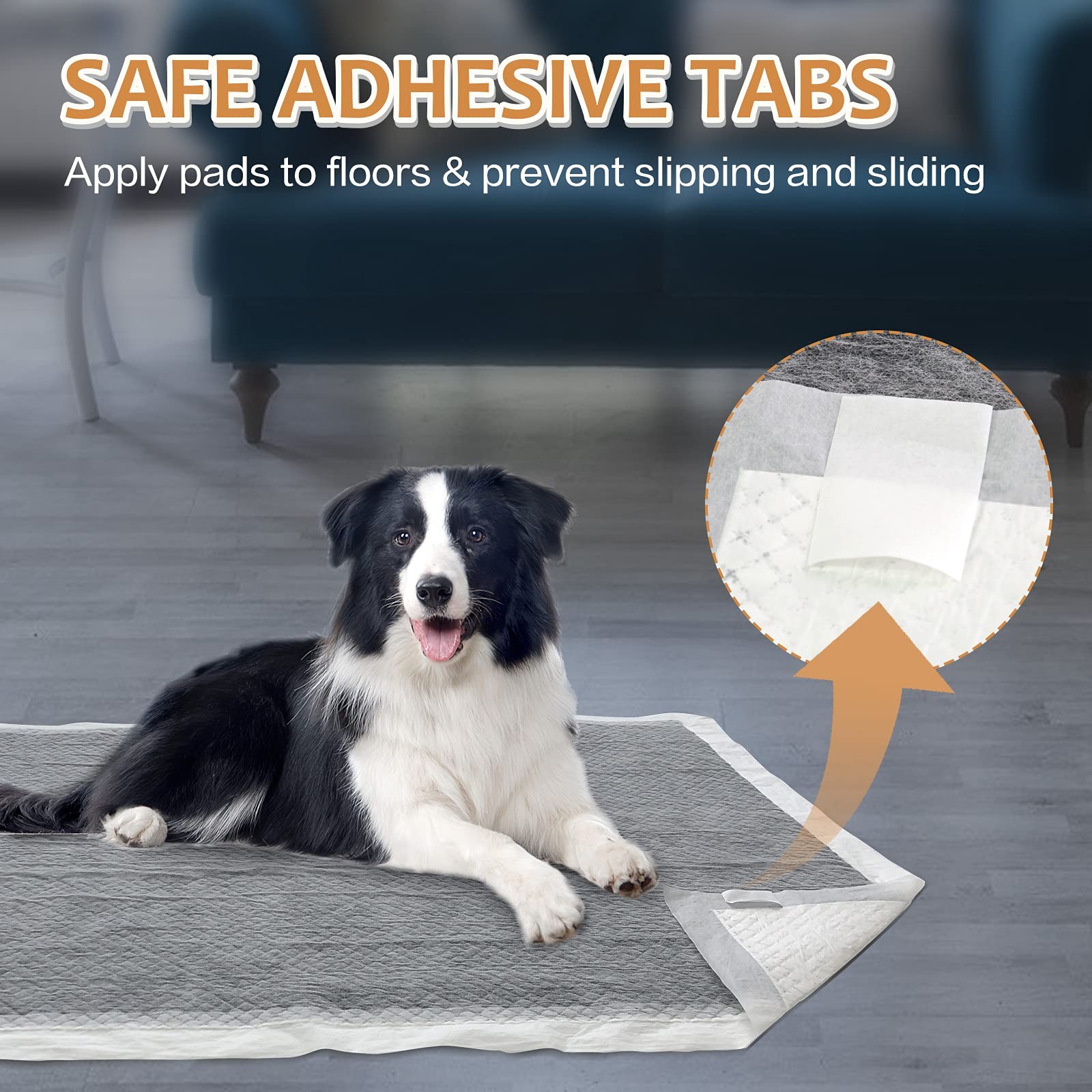 Charcoal Puppy Pads with Adhesive Tape, Dog Pee Pads Extra Large 28″ x 34″ – …