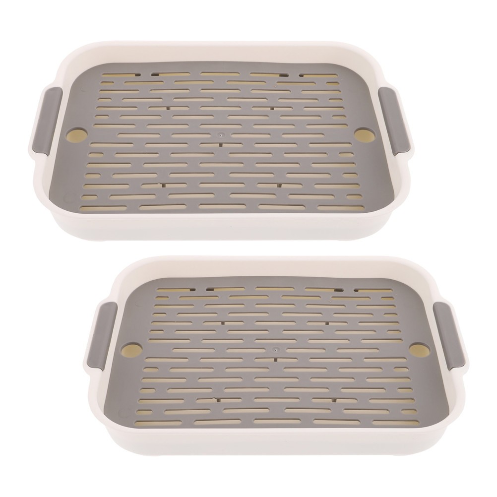 2Pcs Durable Corner Litter Box White PP for Rabbits Guinea Pigs and Chinchillas