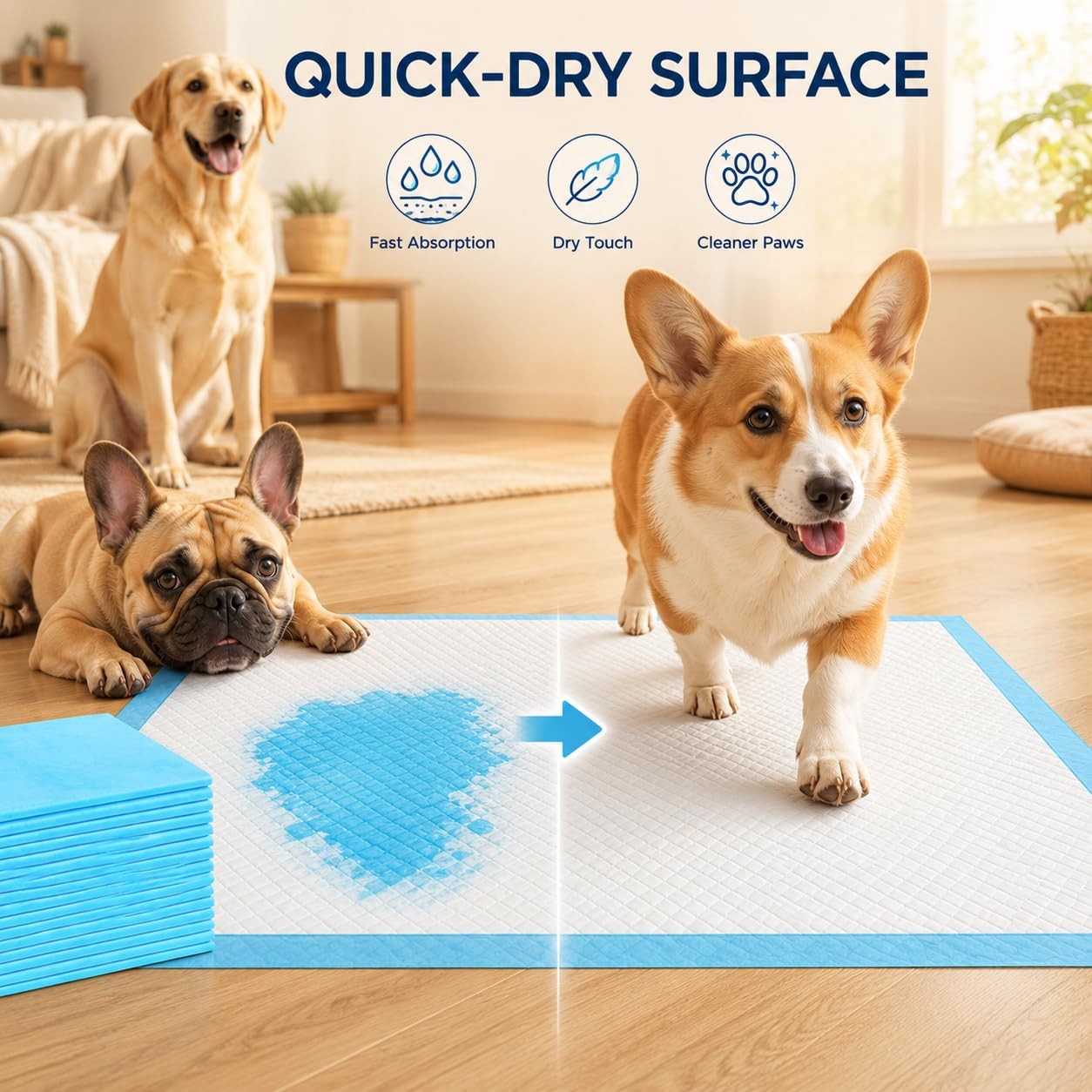 Boscute Super Absorbent & Leak-Proof Jumbo Size 36×36 Pet Training Dog Pee Pads,