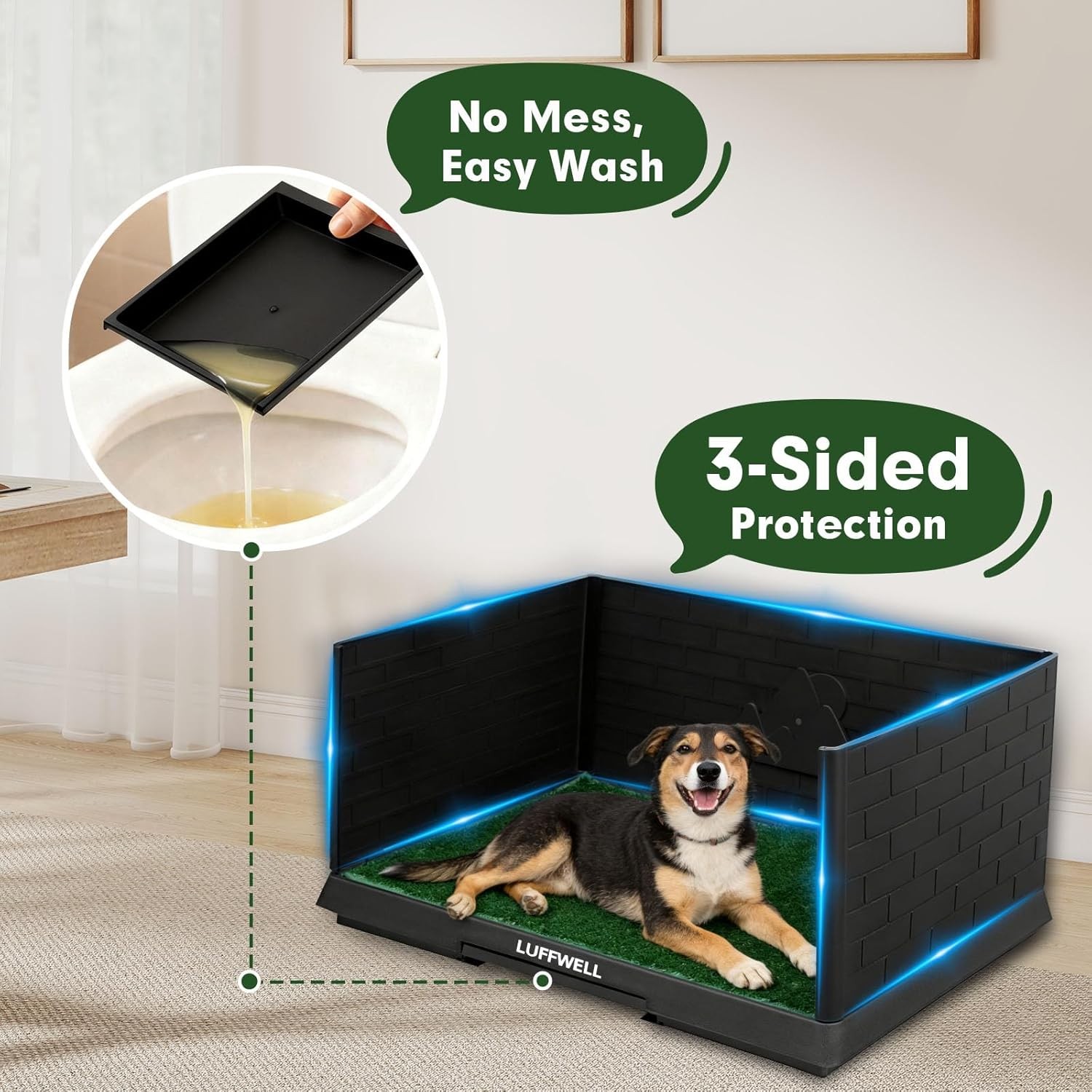 Indoor Dog Potty System with Tray Reusable