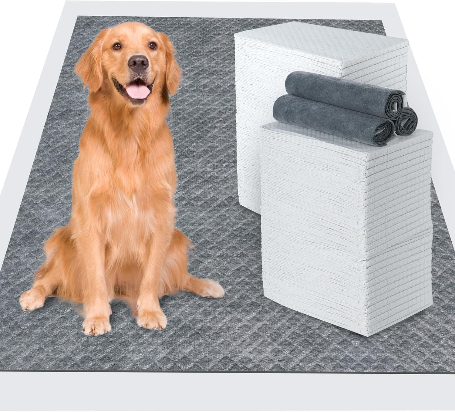 60Pcs Charcoal Puppy Pads – Extra Large 24″ X 36″ Carbon Odor Control, 6-Layer L