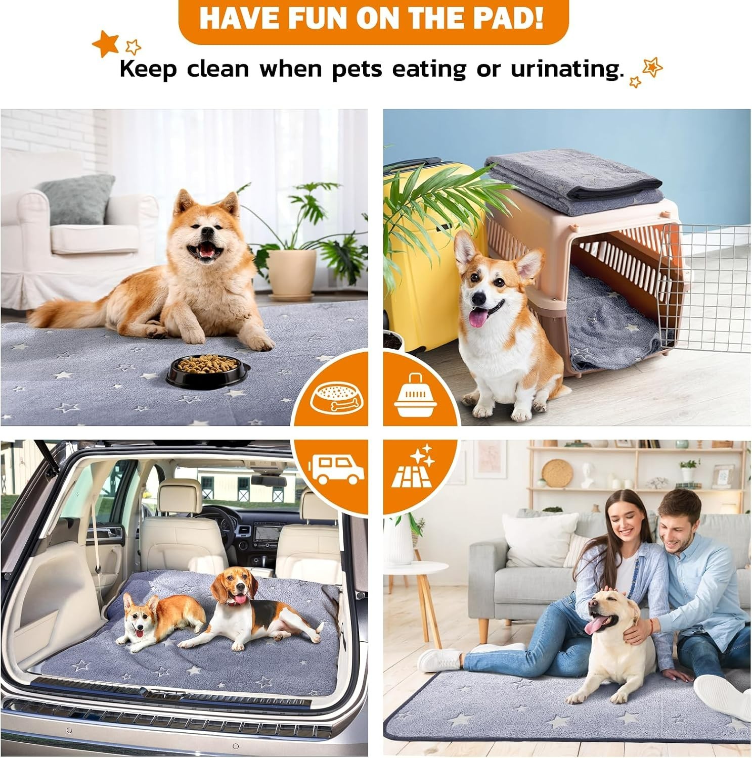 Durable 31×36 in Non-Slip Dog Pee Pads – 2 Pack for Indoor & Outdoor Use
