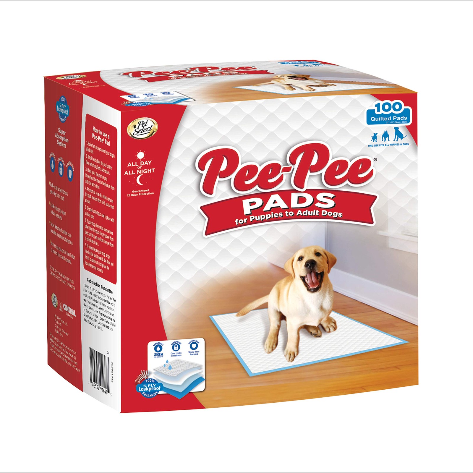 Four Paws Pet Select Pee Pads for Dogs and Puppies 100 100 Count, White