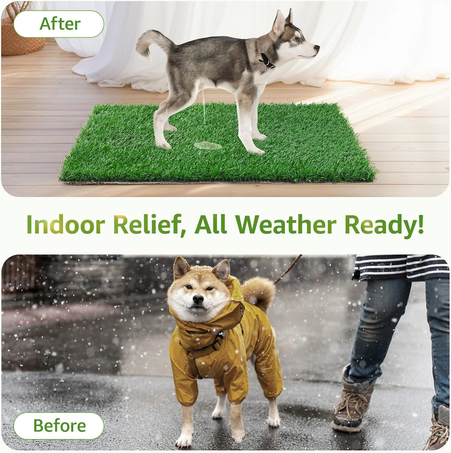 Dog Grass Pee Pads, 2 Pack Artificial Grass Pads for Potty Tray, Fake Grass for