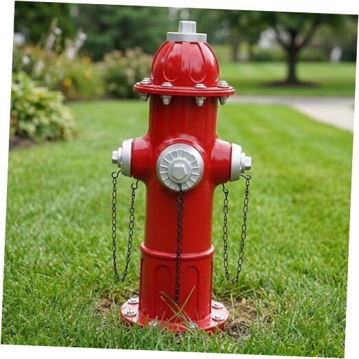 Elenon Garden Fire Hydrant Outdoor Statue Decorative for Dog to Peed on, Red