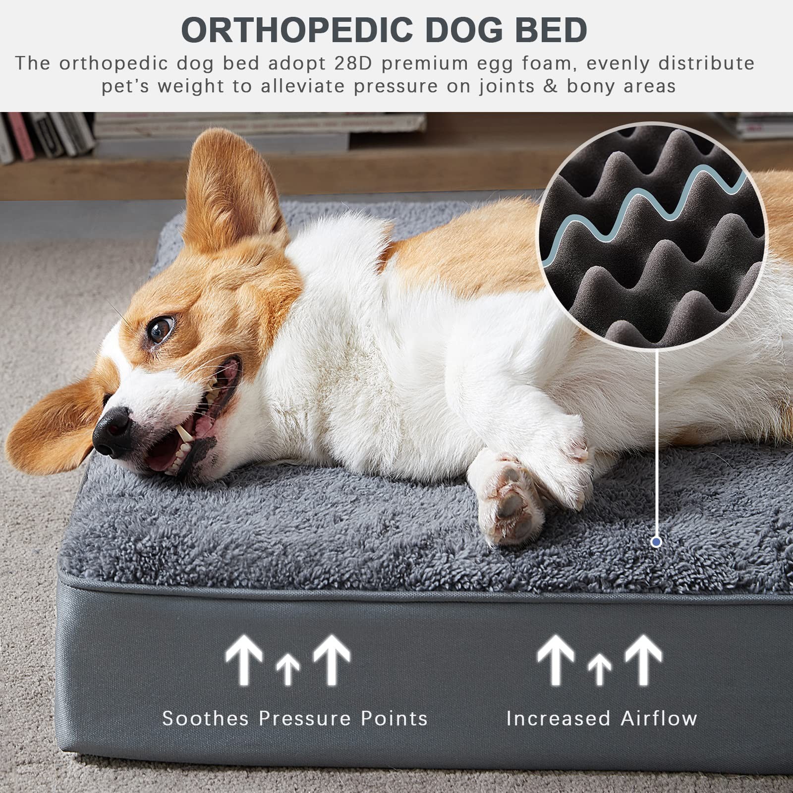 Waterproof Dog Beds for Small Dogs Orthopedic Dog Beds for Crate with Removab…