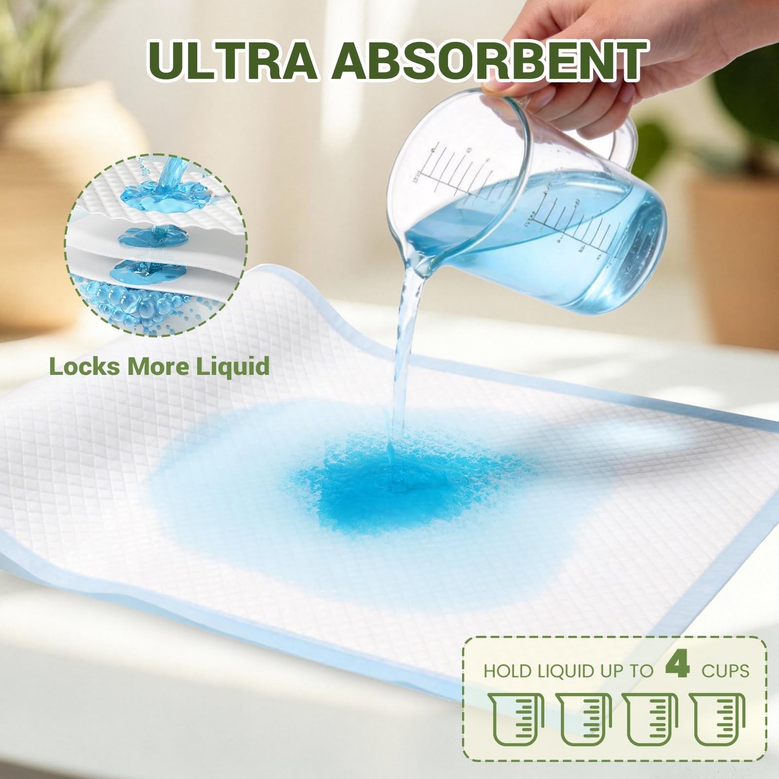 100 Count Ultra-Soft Puppy Pads 22″x23″ – Leak-Proof, Super Absorbent Dog Traini