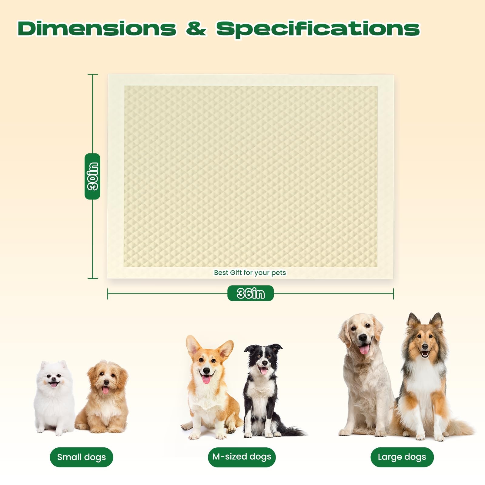 Puppy Pads 50 Count 30″x36″ Super Absorbent Leakproof Quick Drying – Dog