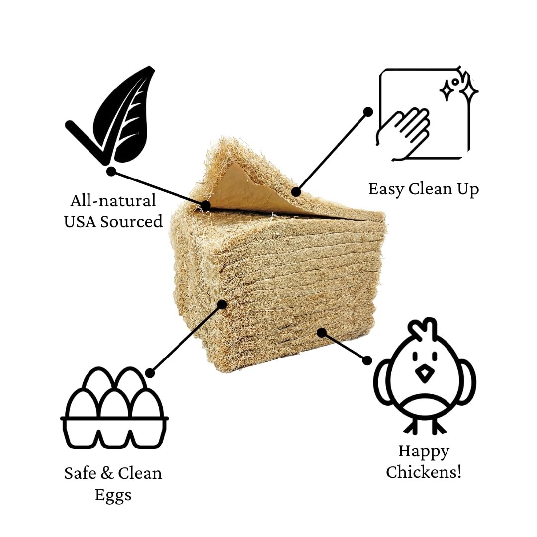 12 Pack Chicken Nesting Pads – Professional Grade Aspen Bedding, Easy Clean, Dus
