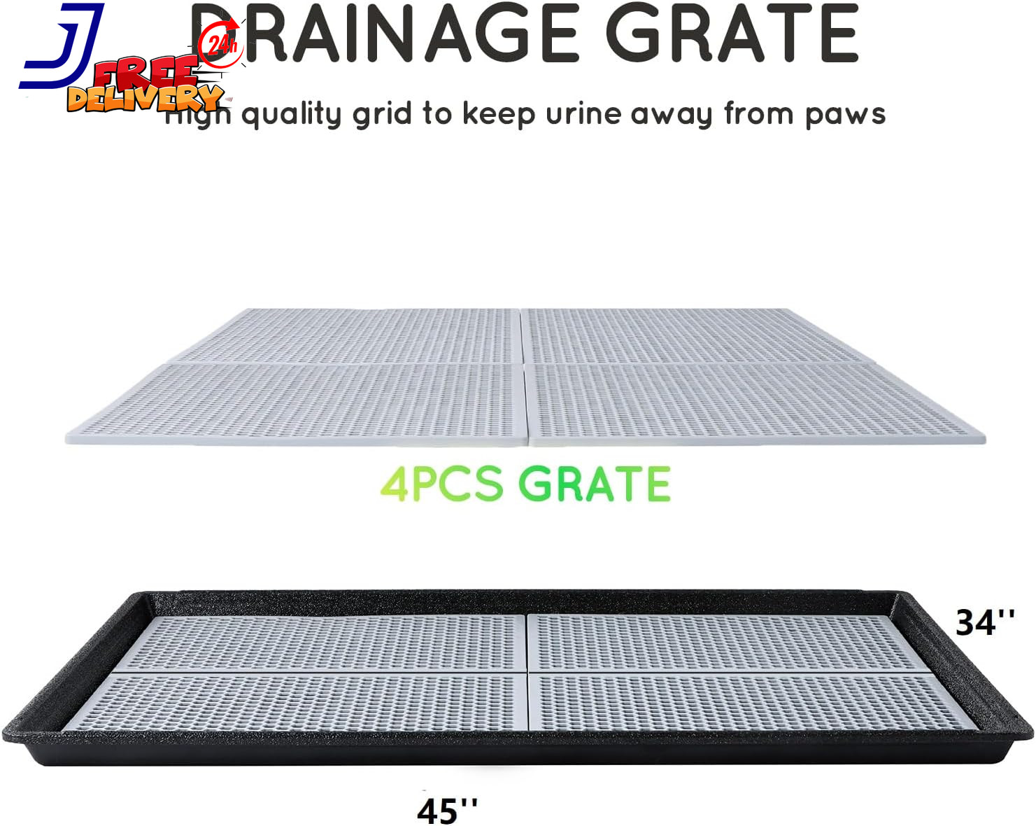 Hq4Us Dog Pee Pad Holder Tray with Grate 45”×34” Large Dog Litter Box Toilet