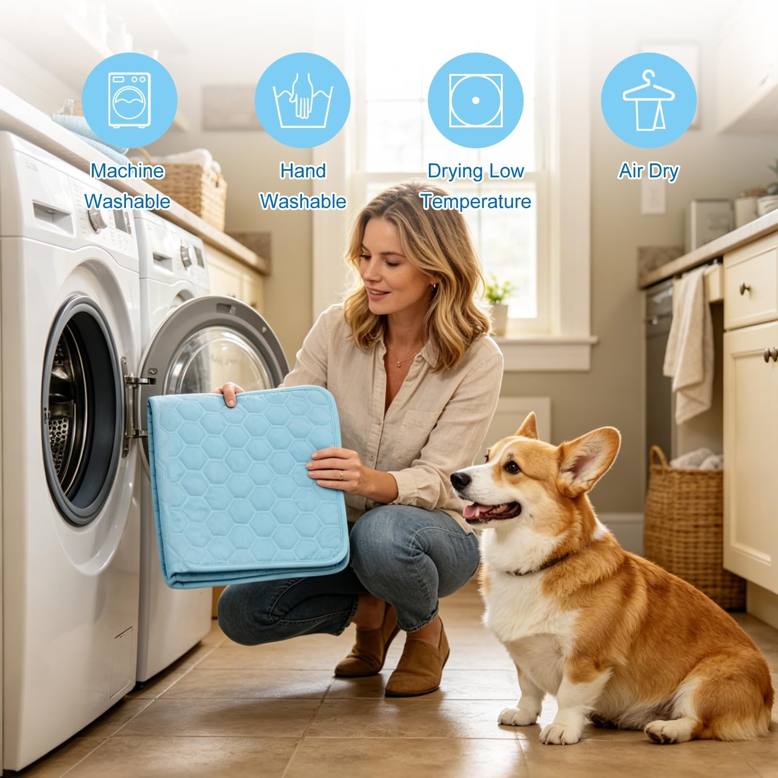 Cooling Mat for Dogs & Cats, Thick Breathable Dog Cooling Mat Q-MAX 0.45 | Ch…