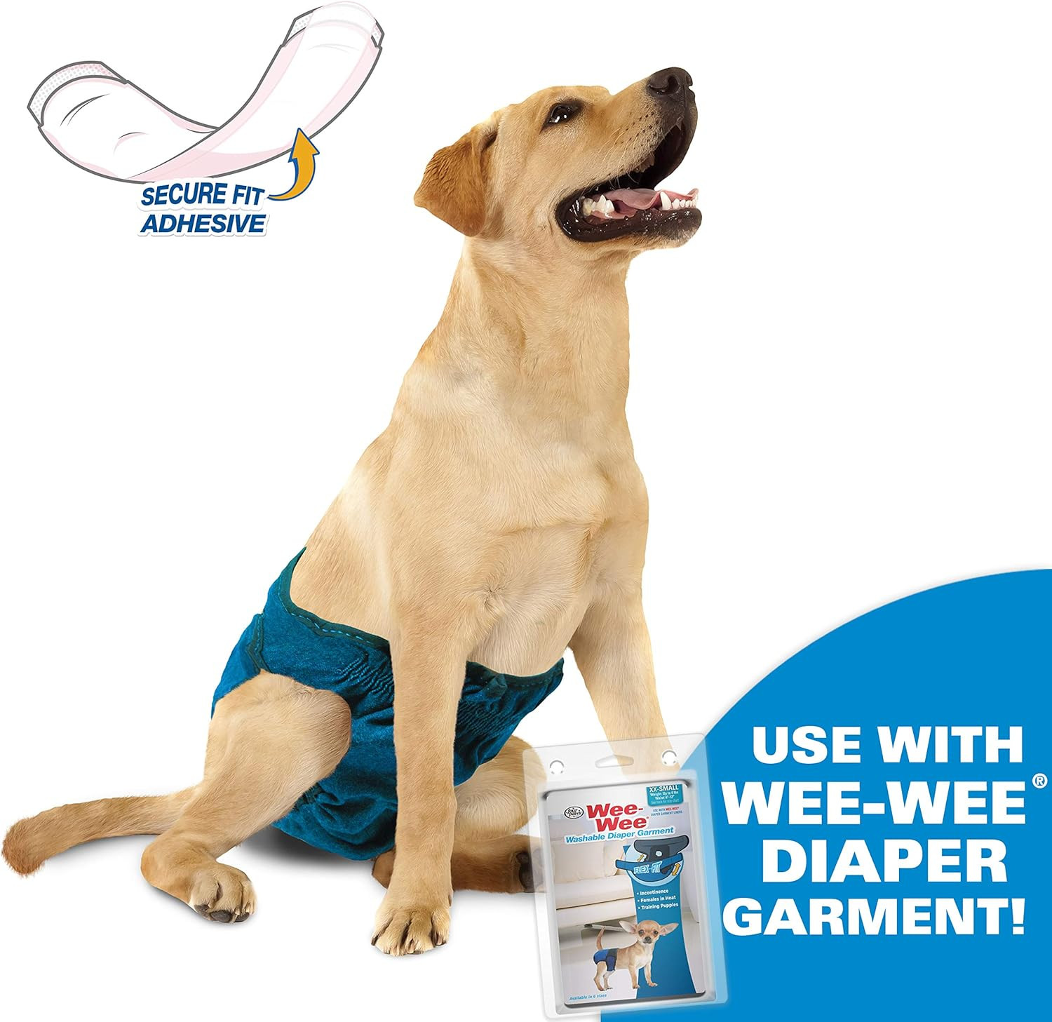 Wee-Wee Super Absorbent Disposable Adjustable Dog Potty Training Diapers, Leak-P