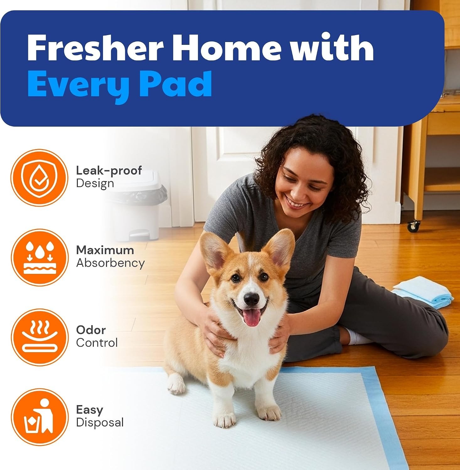 AKC Dog Training Pads, XL 28″ x 30″, Fresh Scent, 50 Count