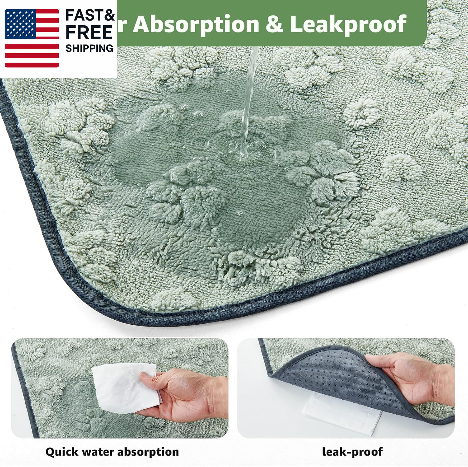 Washable Pee Pads for Dogs: 2 Pack Super Absorbent Reusable Puppy Pads, Leakpr