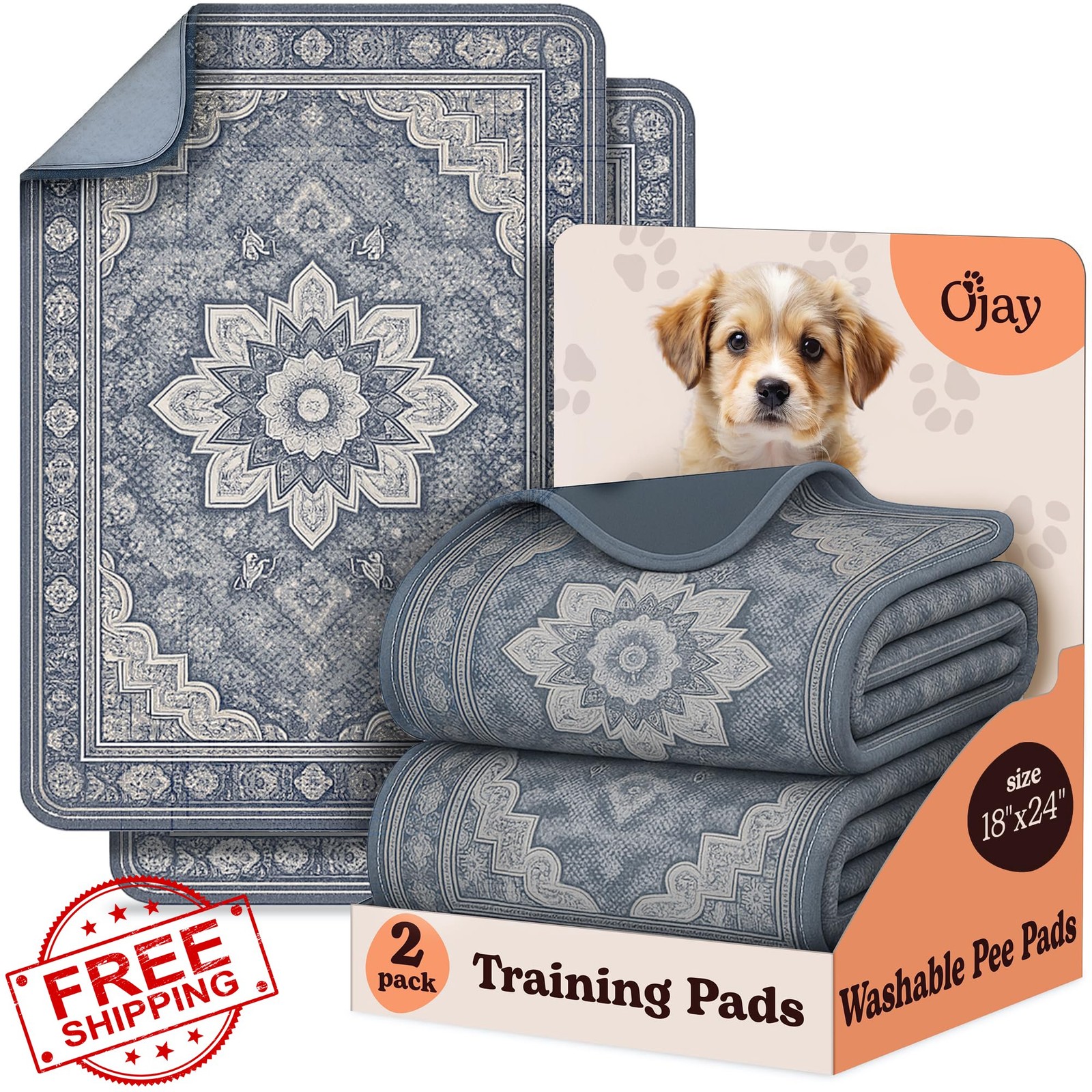 Super Absorbent Washable Pee Pads for Dogs (2-Pack) – Reusable Puppy Training…