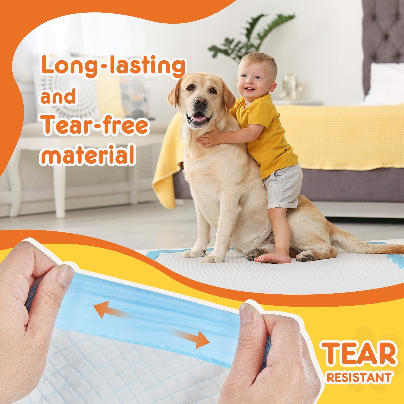 Disposable Dog Training Pads,Ultra Absorbent Leak-Proof Quick-Drying Pet Pee Pad