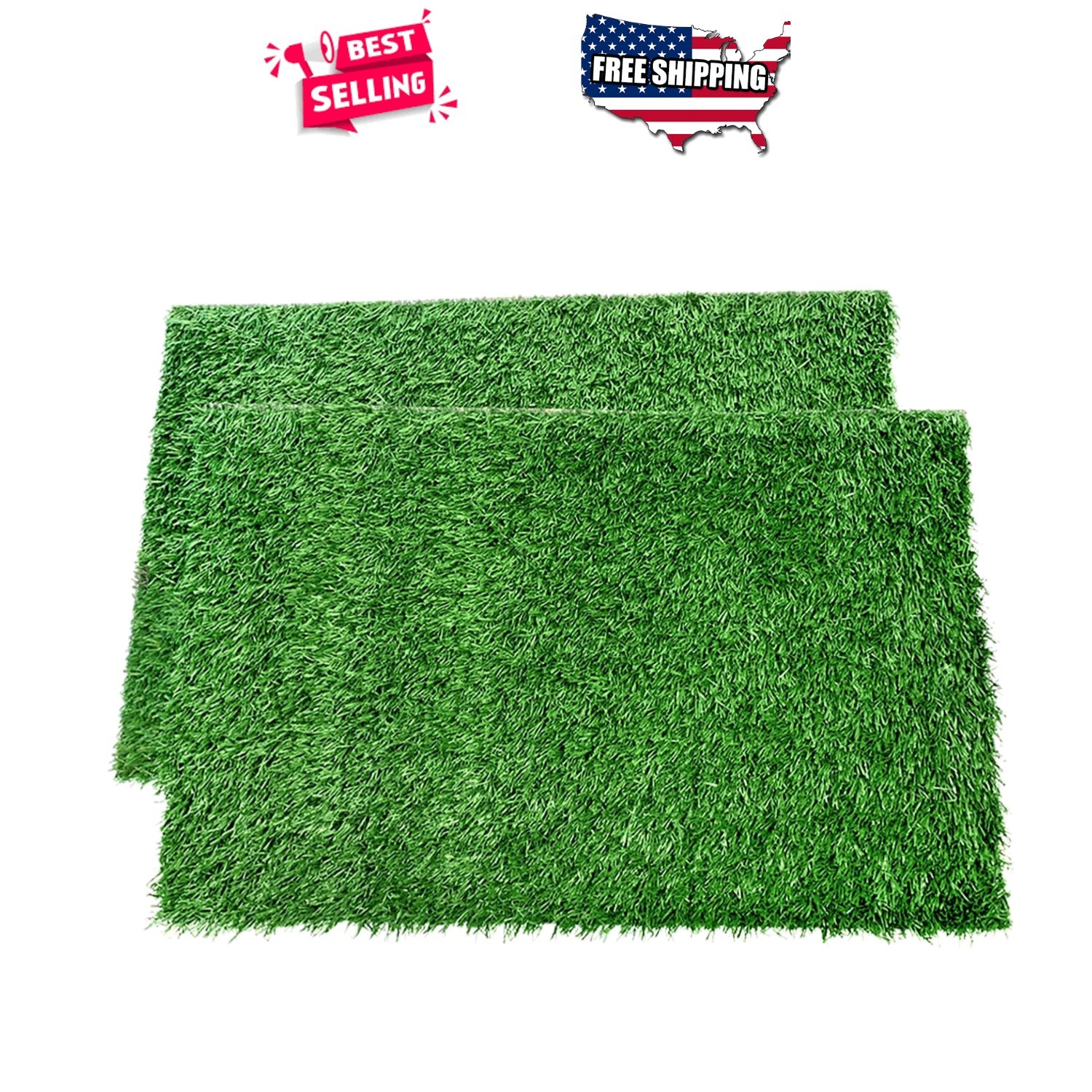 Dog Grass Pee Pads 2 Pack Artificial Turf 14x18in Washable Replacement Mat In…
