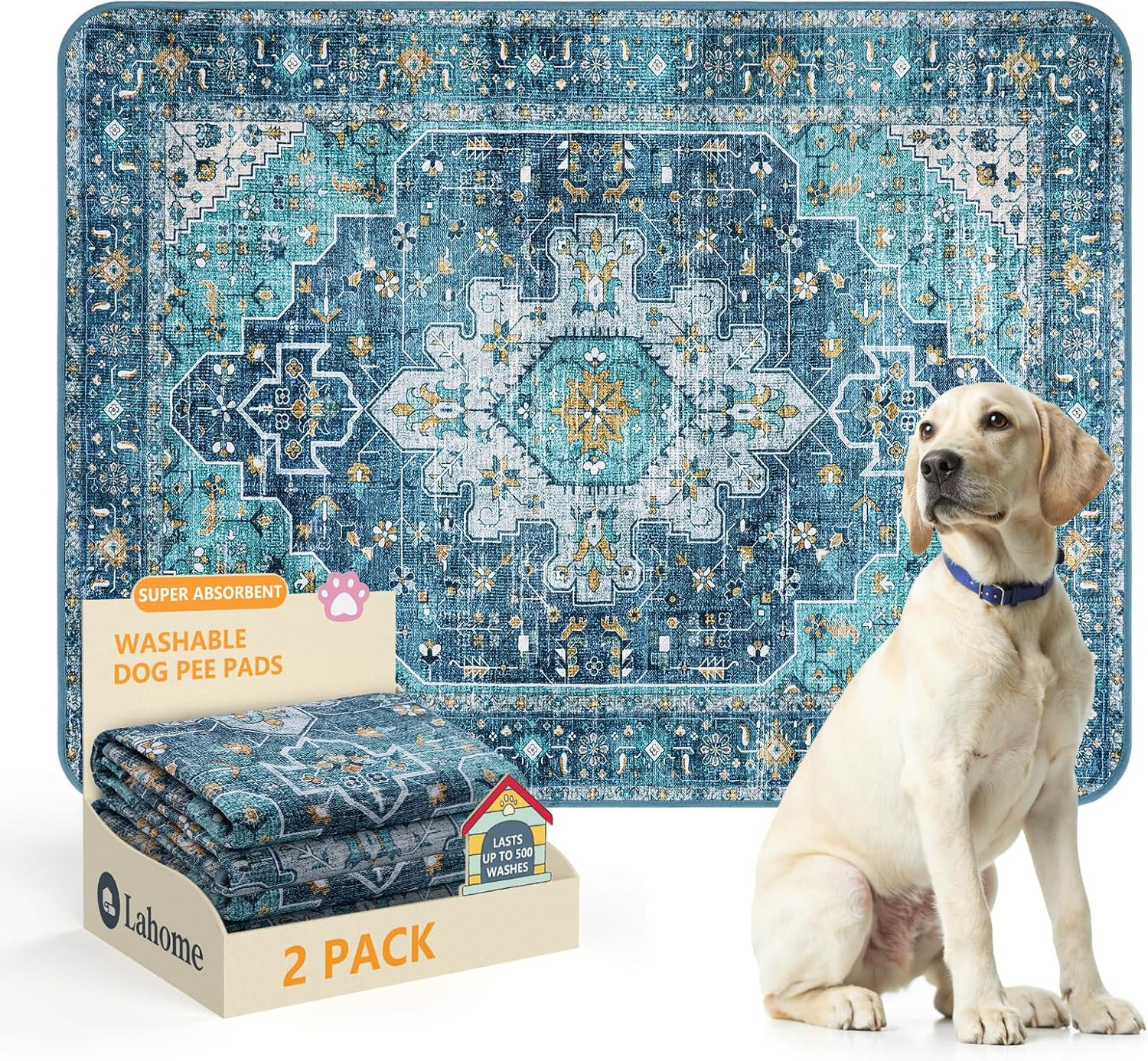 Reusable Washable Puppy Pads – 2 Pack Super Absorbent & Waterproof Dog Training