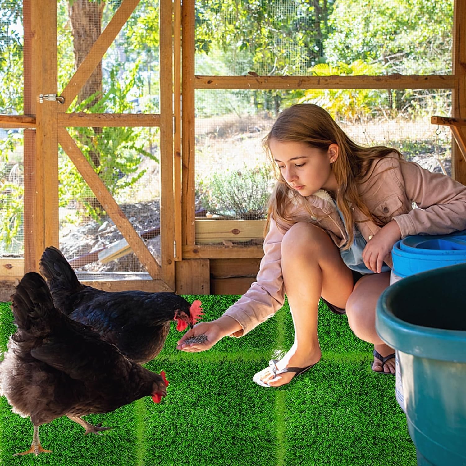 8 Pack -12×12″,Washable Thicken Artificia Grass Nesting Box Liners Pee Pads R…
