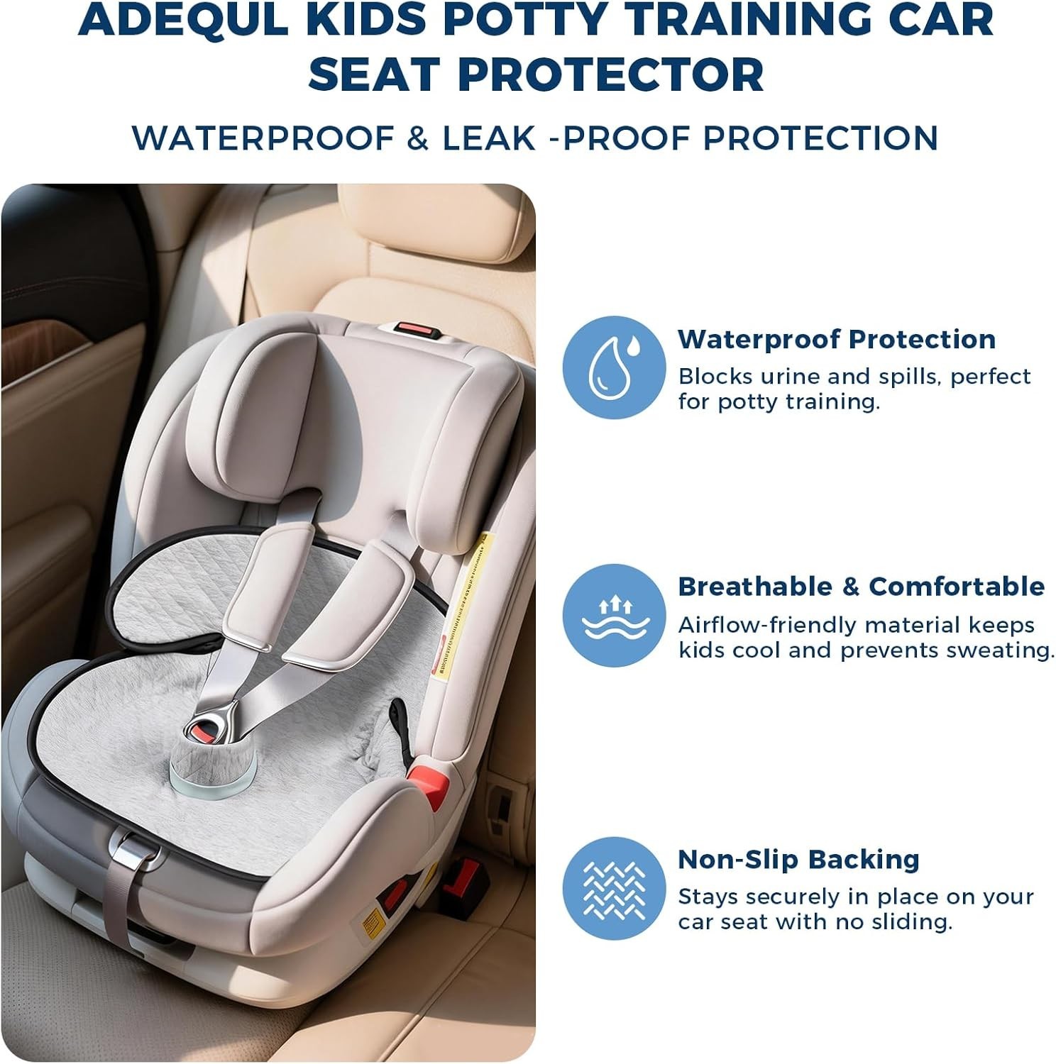 Potty Training Car Seat Protector, 2 Pack Waterproof Piddle Pads Carseat, 100…