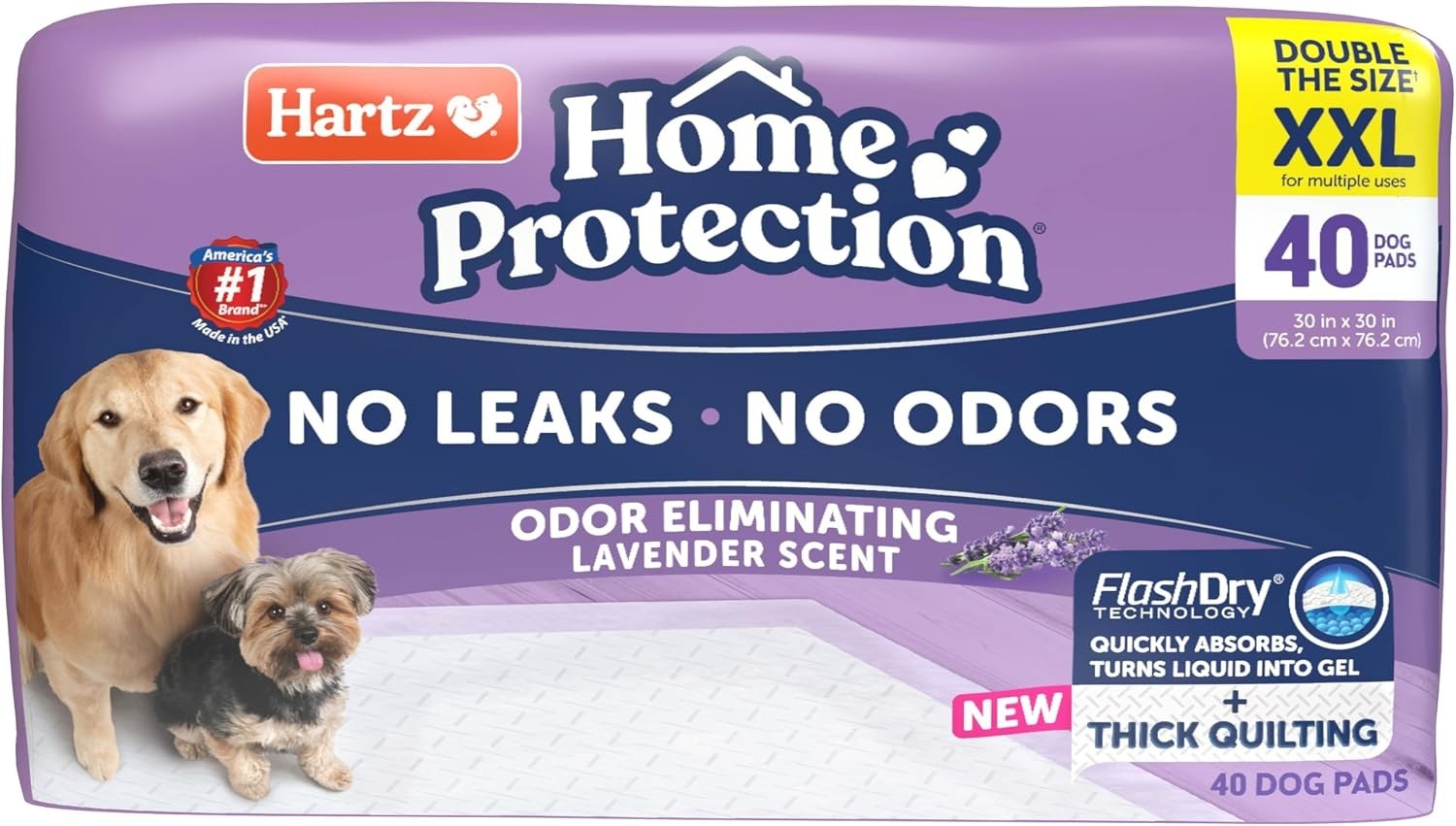 Lavender Scented XXL Dog Pads, 40ct – No Leaks!