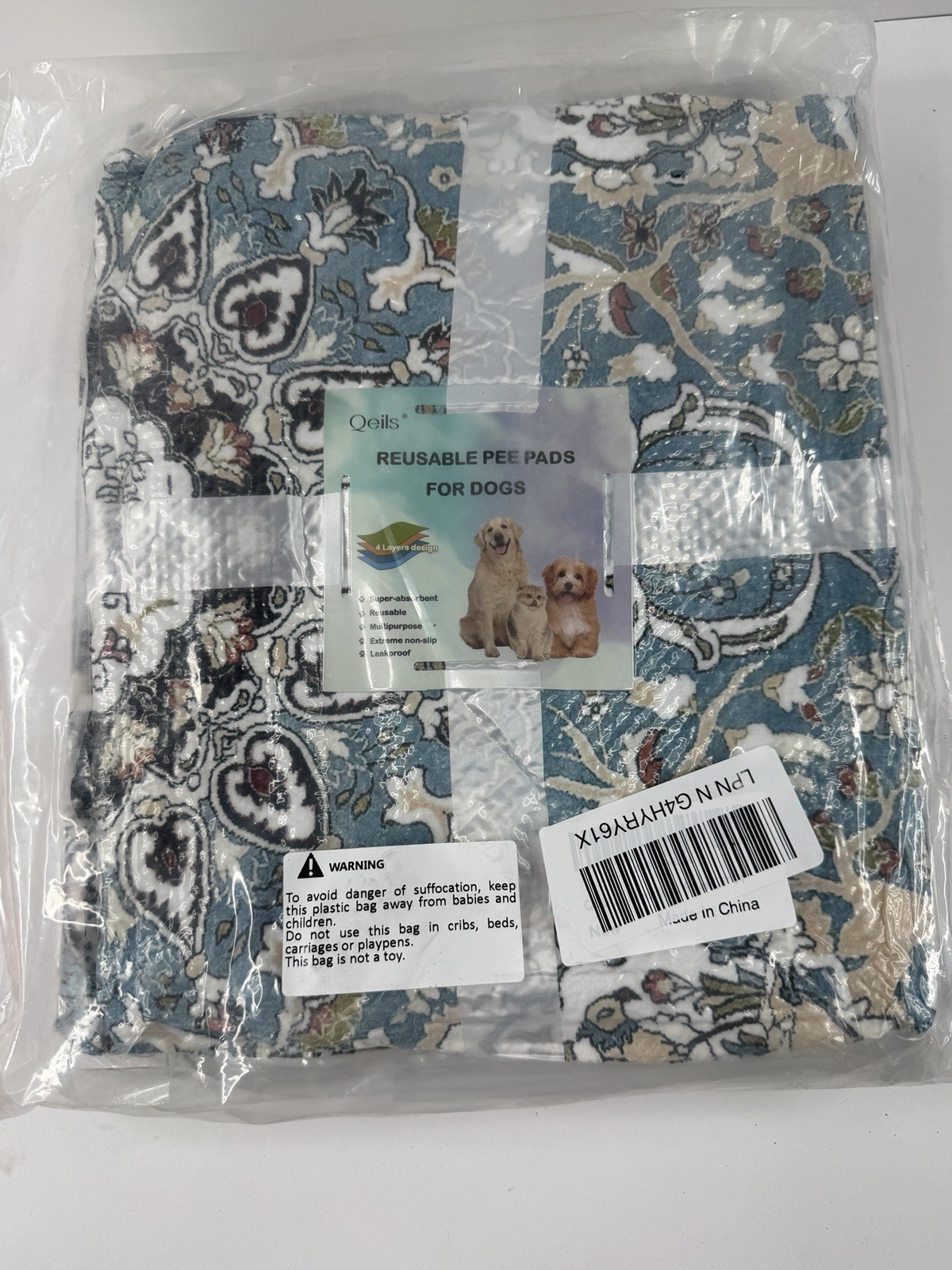 Qeils Pack of 2 Reusable Pee Puppy Pads 36″ x 41″ – New Lot of 2
