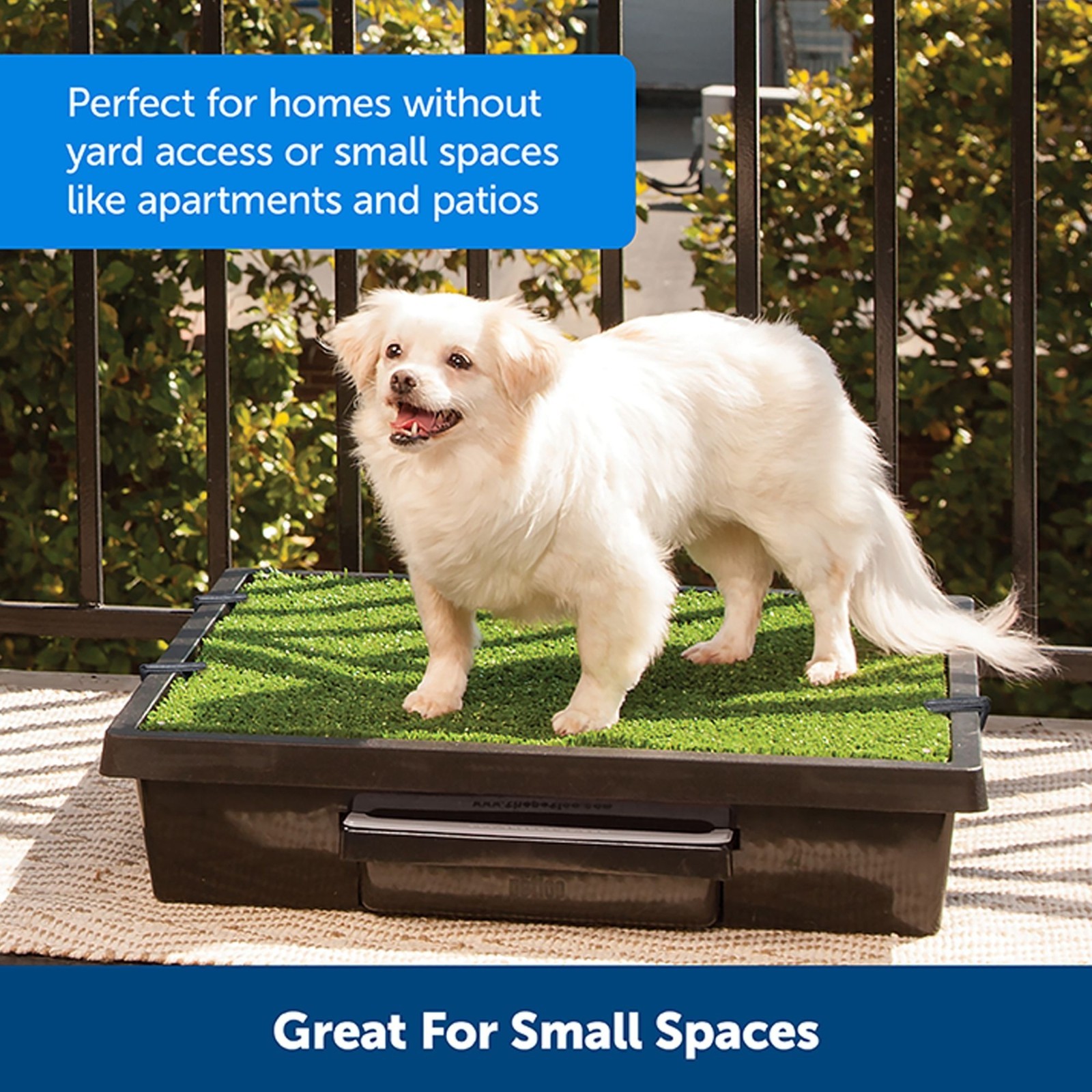 PetSafe Pet Loo Portable Grass Pad Dog Potty w/ Wee Sponge Powder, Medium