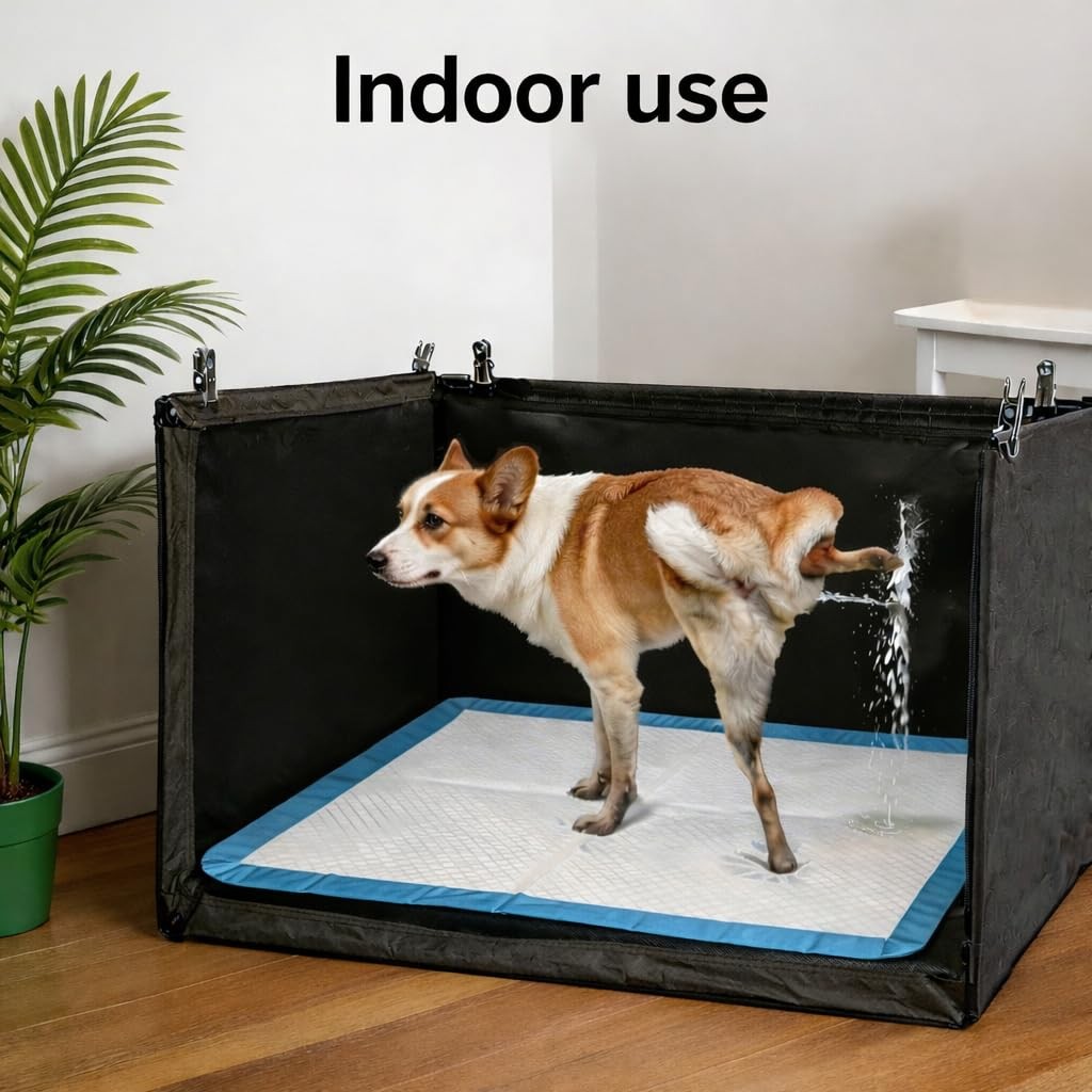 THINMUHAND Dog Toilet with High Walls – Indoor Male Dog Pee Station and Litte…