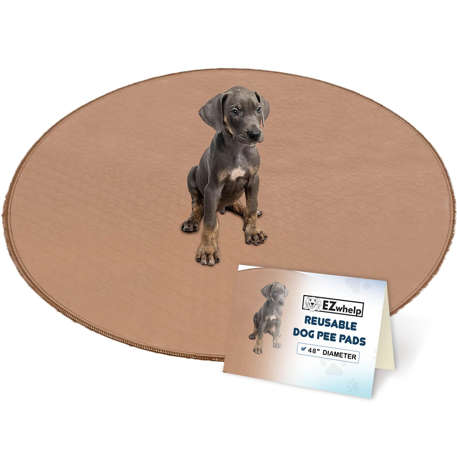 48 Inch Round Reusable Dog Pee Pad Washable Waterproof Potty Training Mat