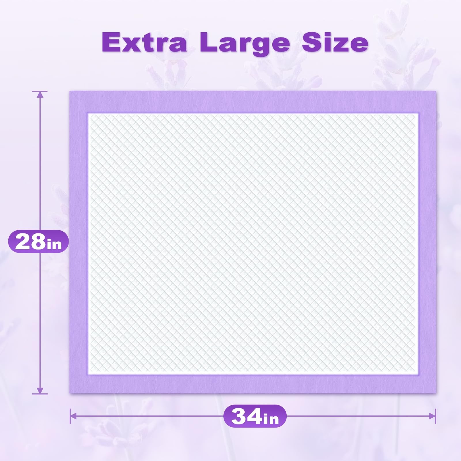 Puppy Pads 28x34in Lavender Scented, Dog Pee Pads Extra Large Odor Eliminatin…