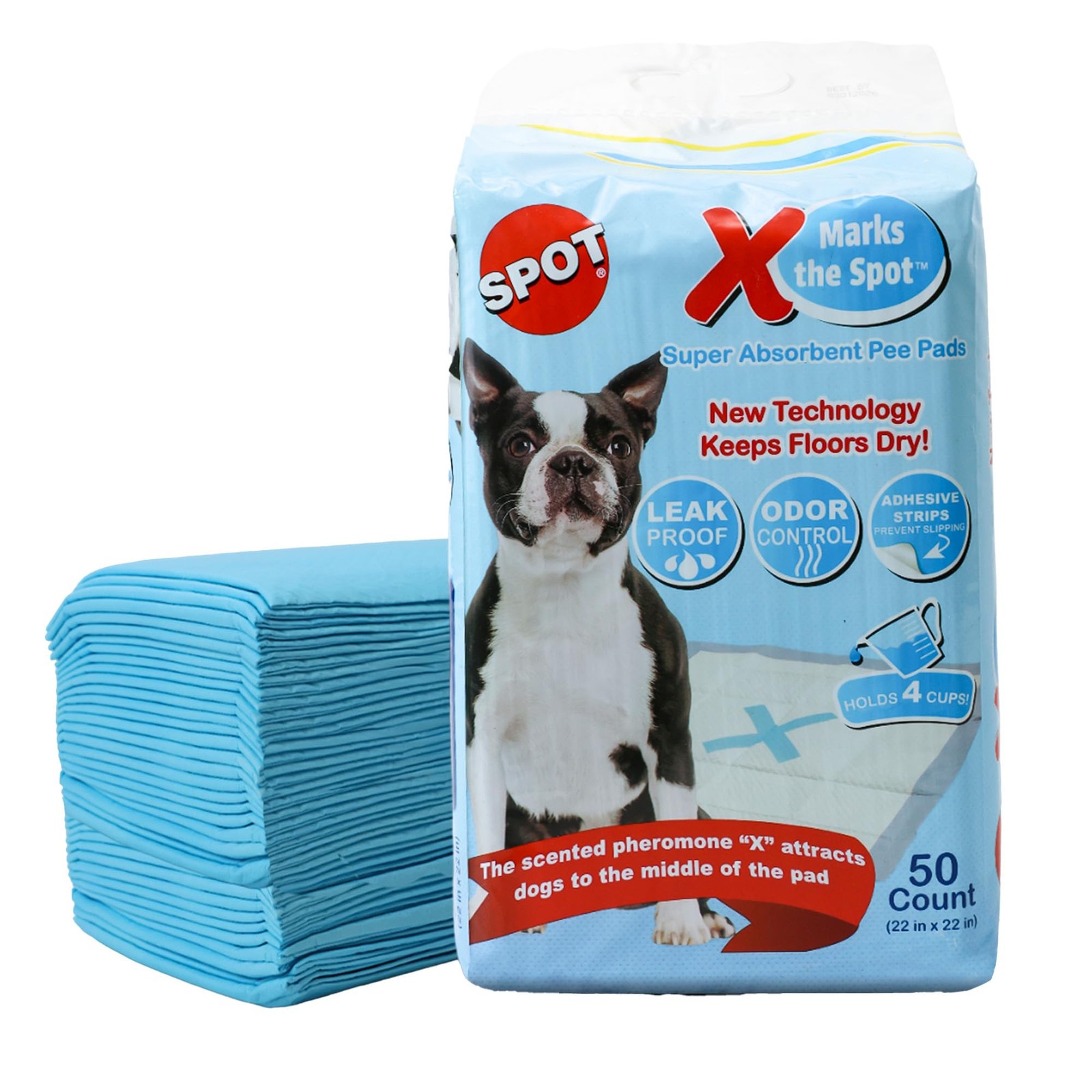 SPOT X Marks The Spot Extra Absorbent Puppy Pads with 50 COUNT, White
