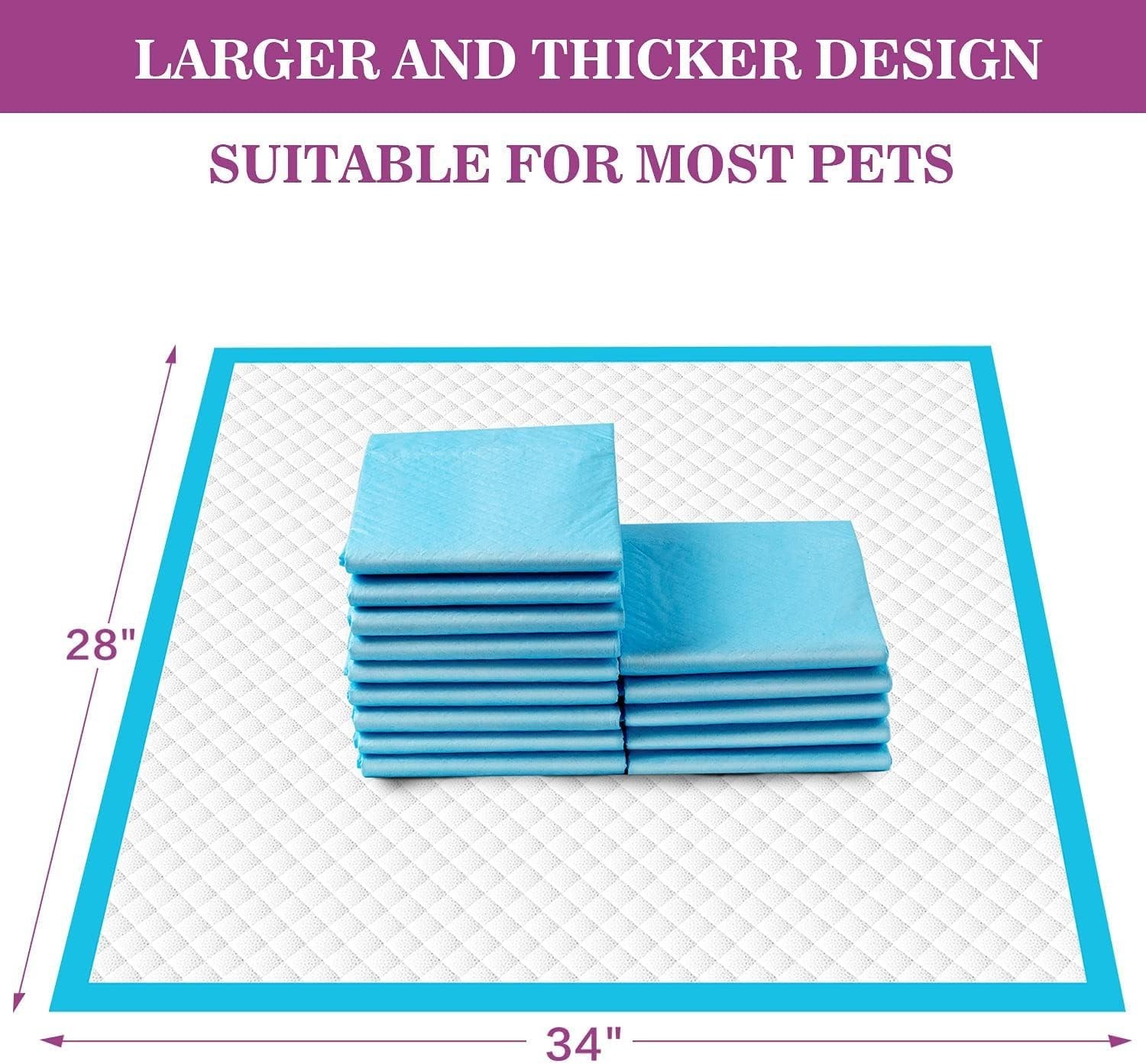 XL Puppy Pee Pads 28″x34″ 60ct, Super Absorbent